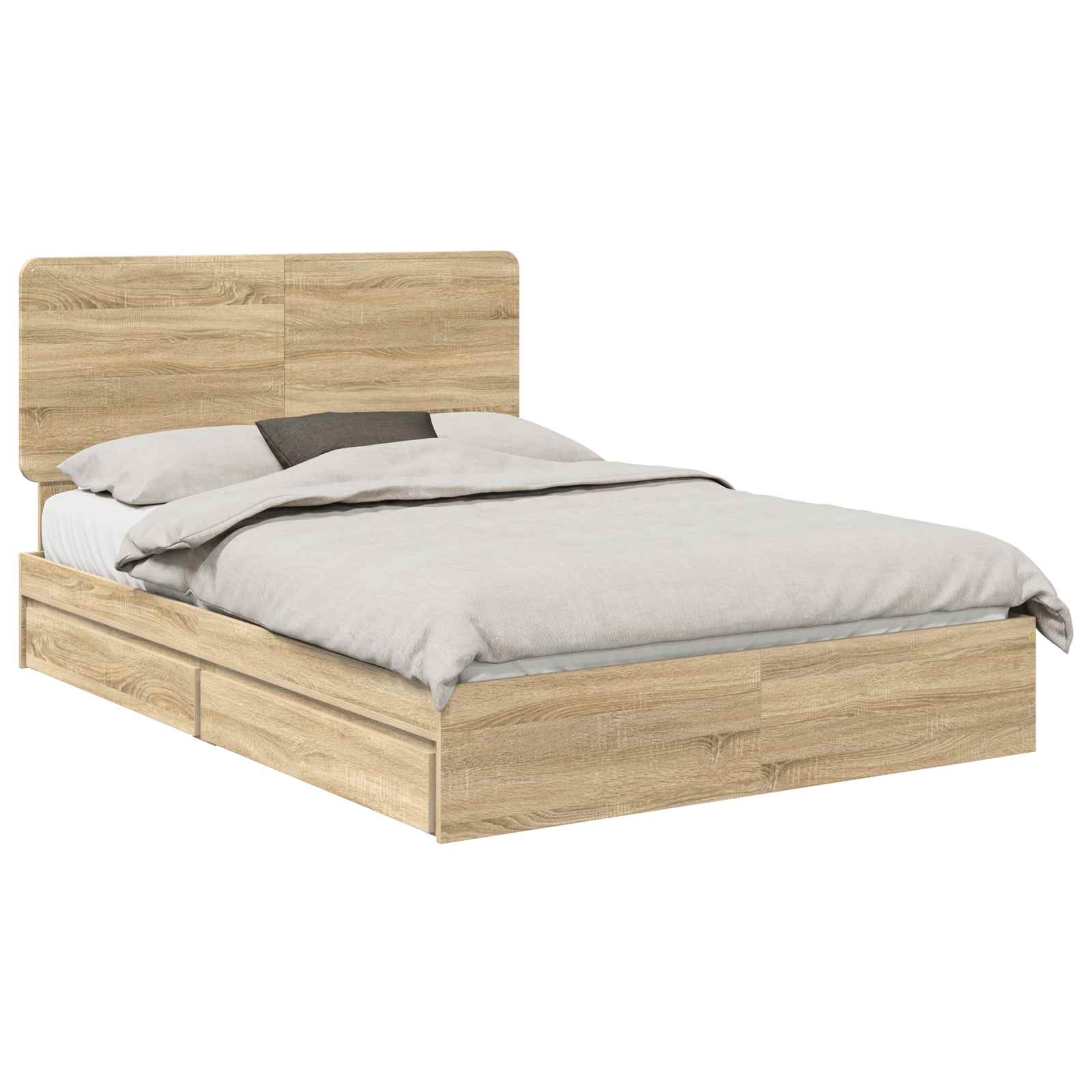 Lit de Rangement Chêne 140 x 190 cm Bois d'ingénierie - 2