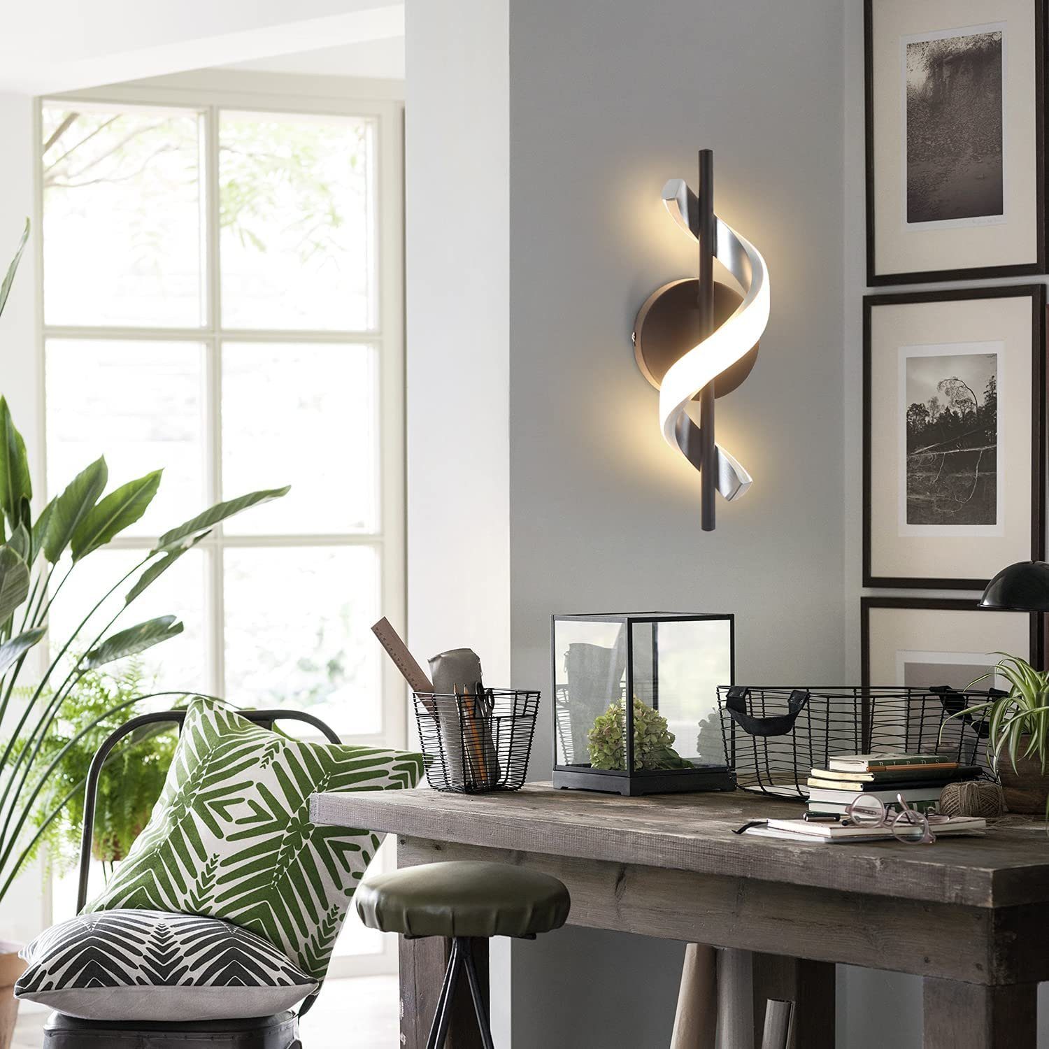 NETTLIFE applique murale LED applique d'intérieur design moderne lampe de couloir chambre 3000K lampe de cage d'escalier blanc chaud - 2