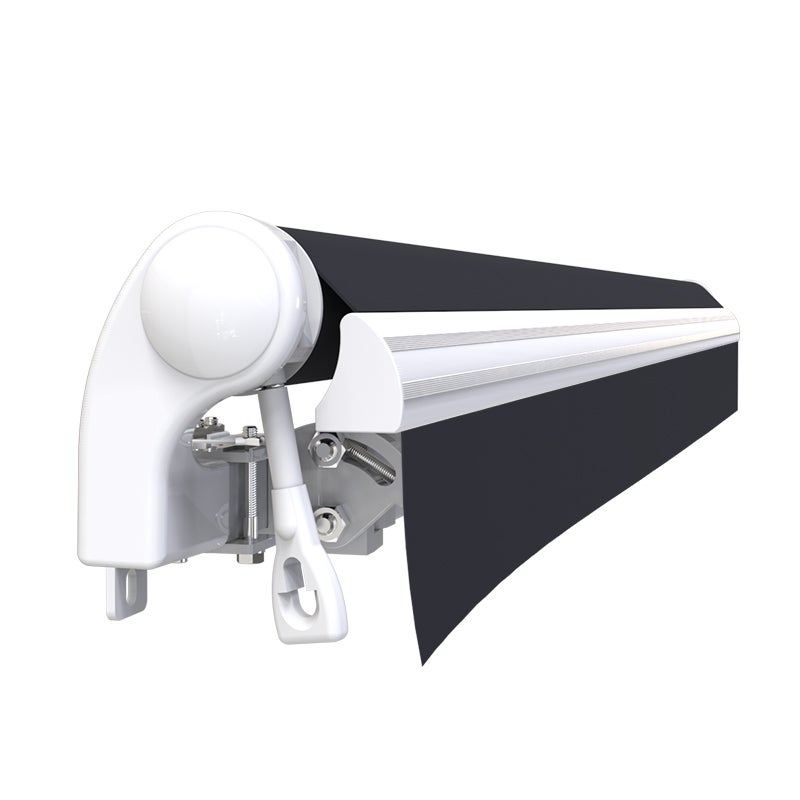 Store banne manuel 4 x 3 m Monobloc pour terrasse - Gris anthracite - 4