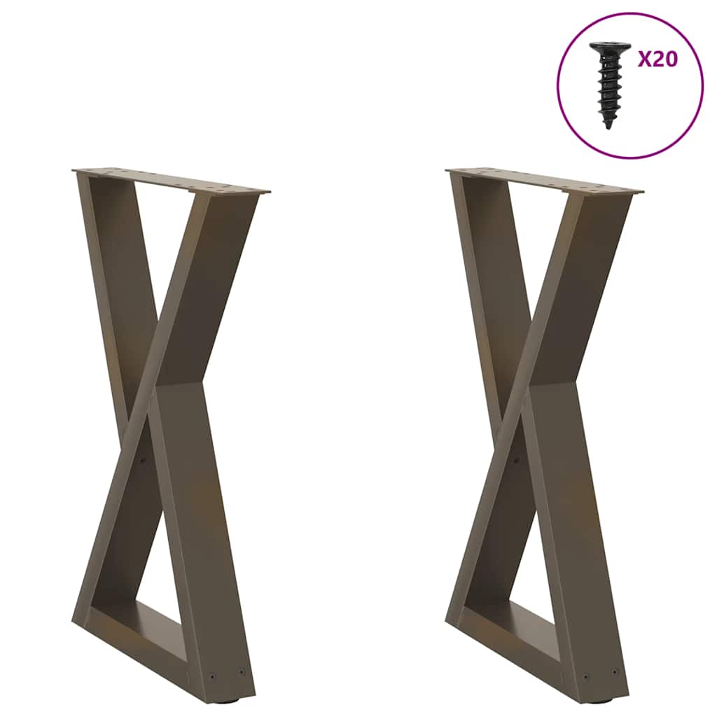 Nogi do stołu jadalnego 2 szt. Naturalna stal 60x(72-73,3) cm Stal vidaXL
