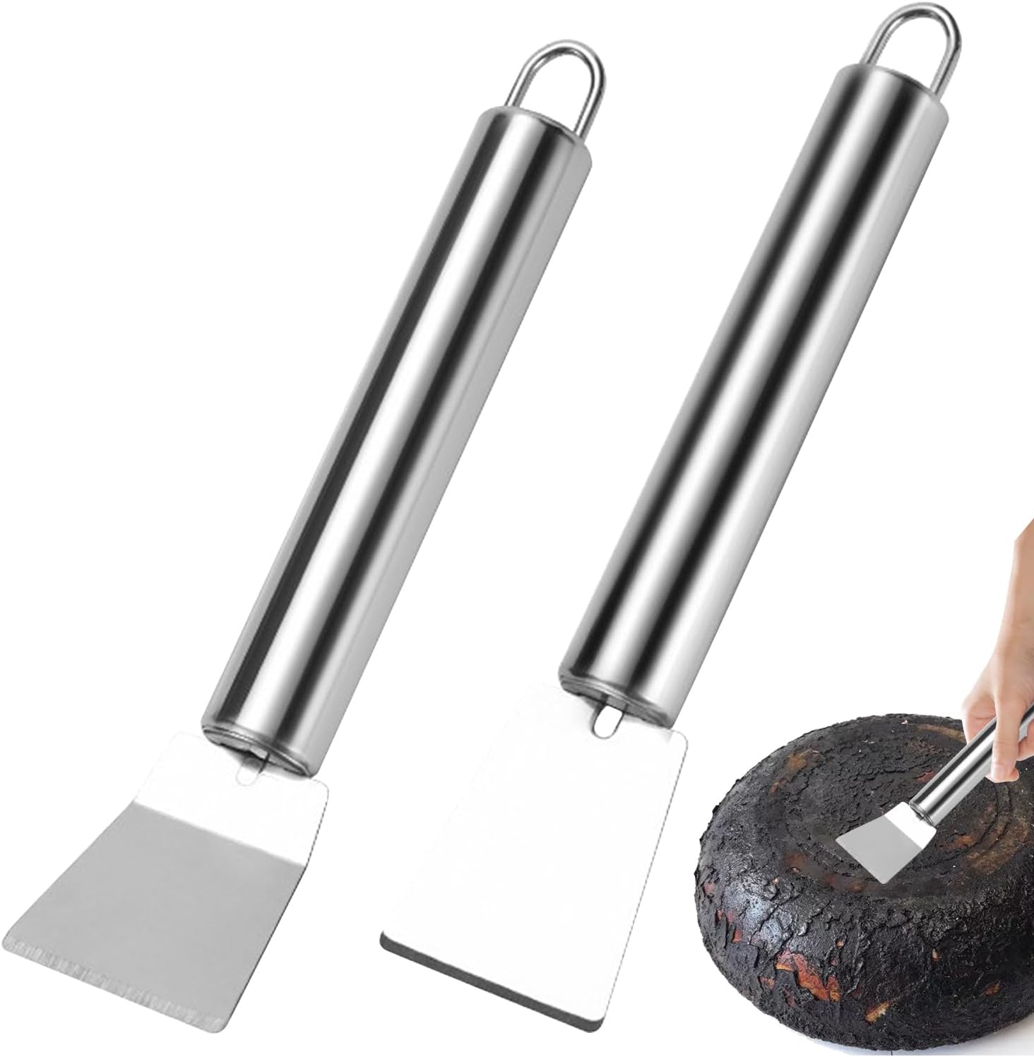 Ensemble de Spatules Acier Inoxydable,Kit Plancha Set Barbecue pour Teppanyaki,Plaque de