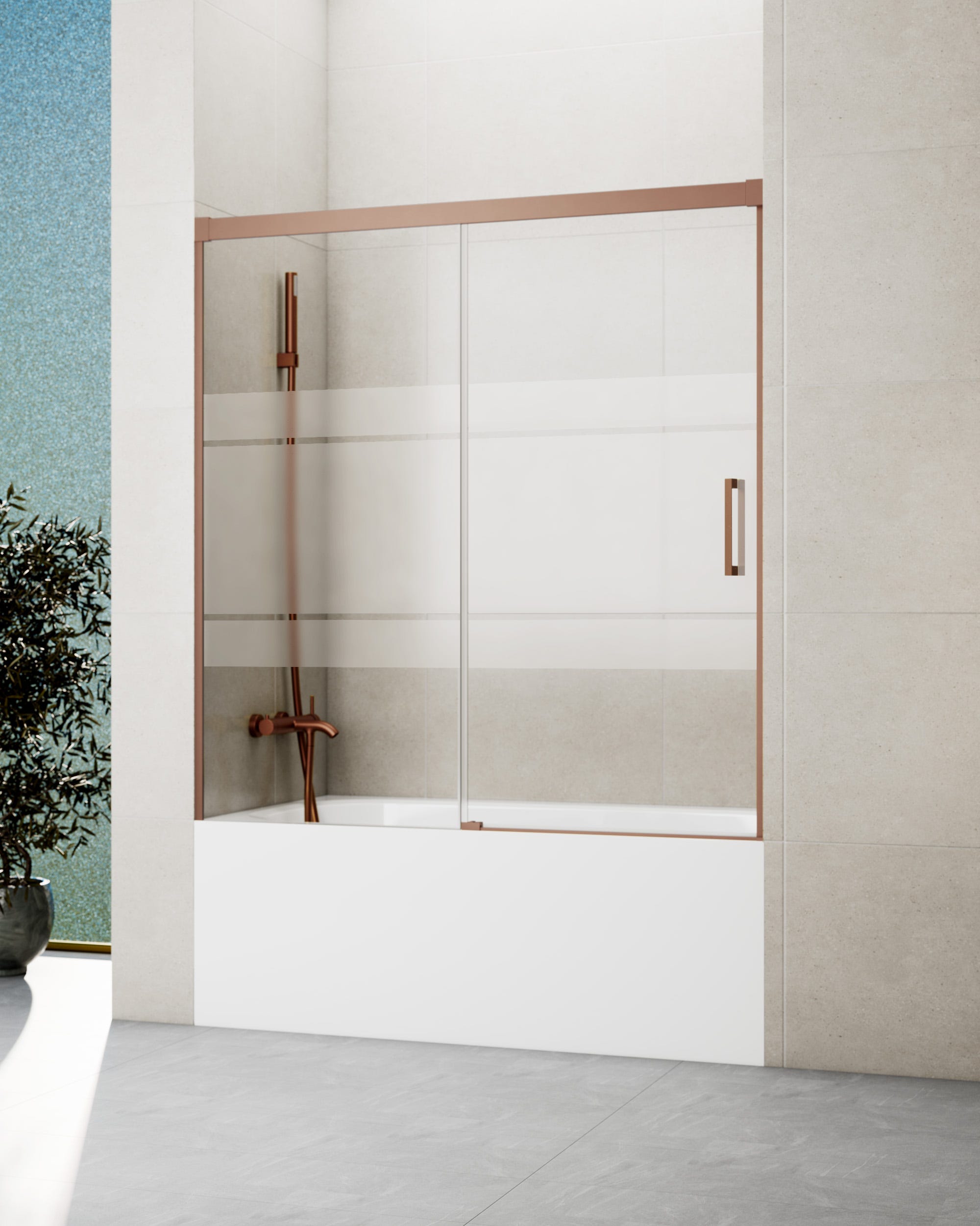 Paroi de baignoire. Mesure d'installation: 150-155 cm, BASICA CUIVRE ...