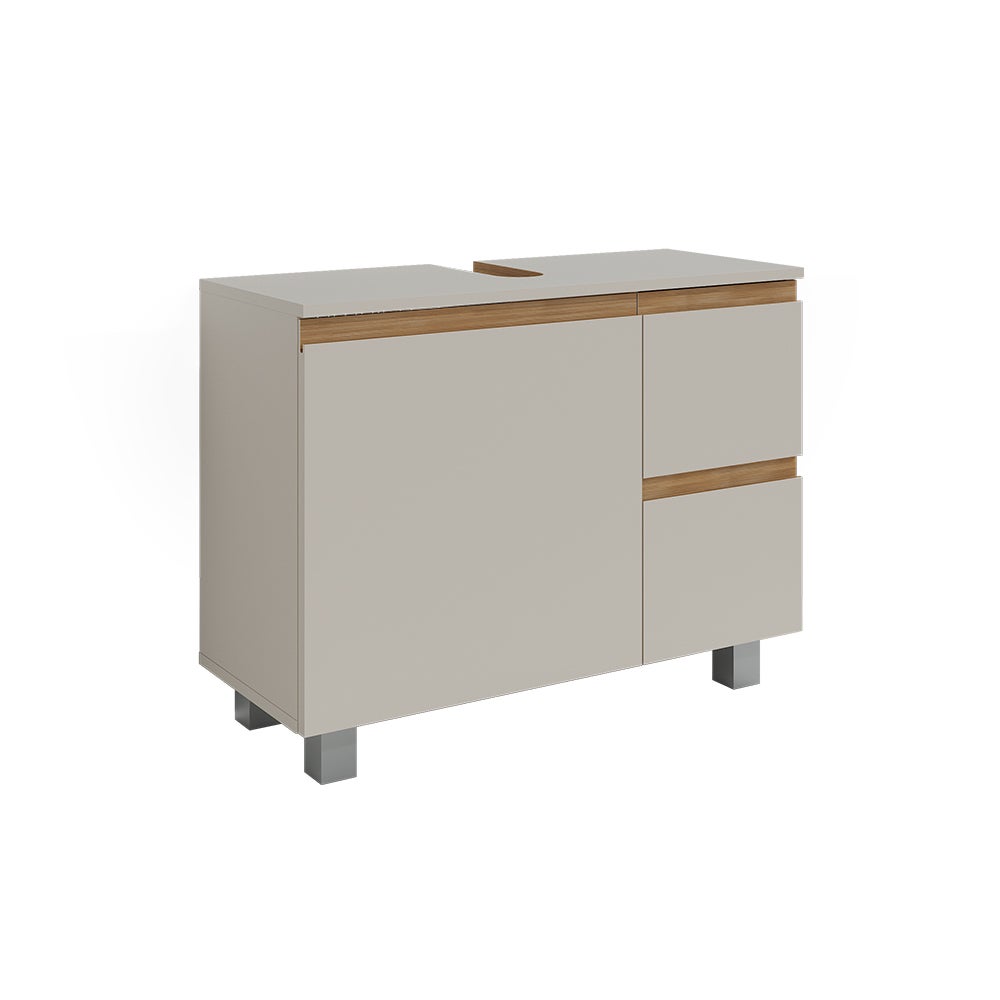 Vicco Szafka na wannę J-Shape, Kaszmir/Rękodzieło, 80 x 60.8 cm z 2 szufladami