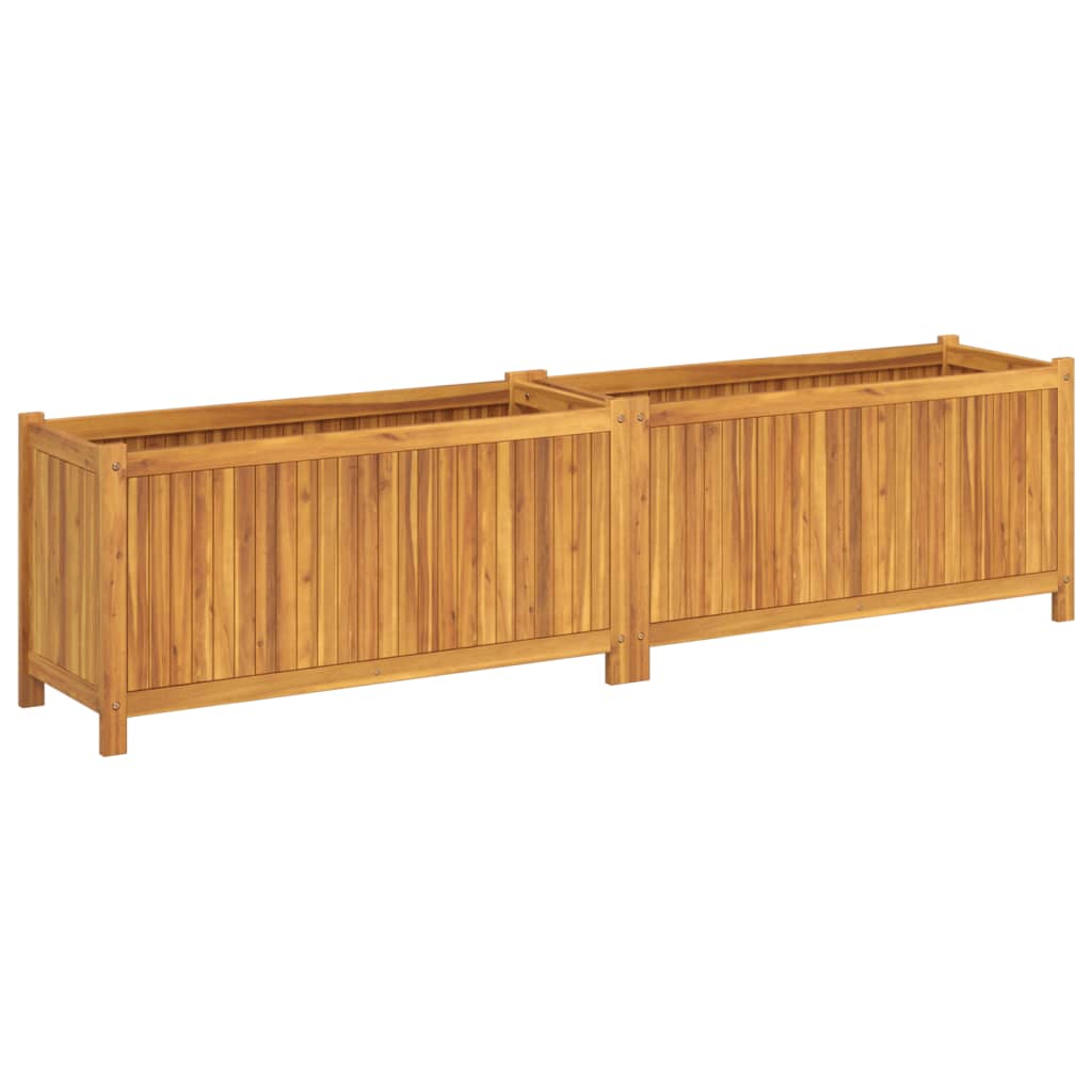 vidaXL Jardinière avec doublure 199x38,5x50 cm bois massif d'acacia - 5