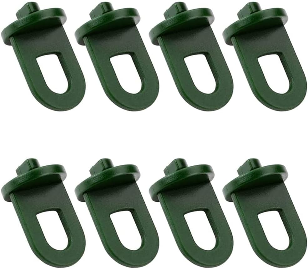 Opakowanie 50 klipsów do zawieszania w szklarni, haczyków do roślin i kwiatów, plastikowych podpórek do roślin i kwiatów, w kolorze zielonym
