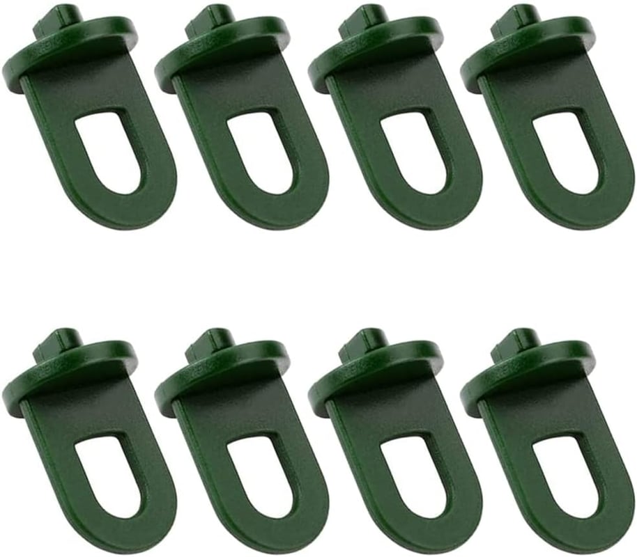 Opakowanie 50 klipsów do zawieszania w szklarni, haczyków do roślin i kwiatów, plastikowych podpórek do roślin i kwiatów, w kolorze zielonym