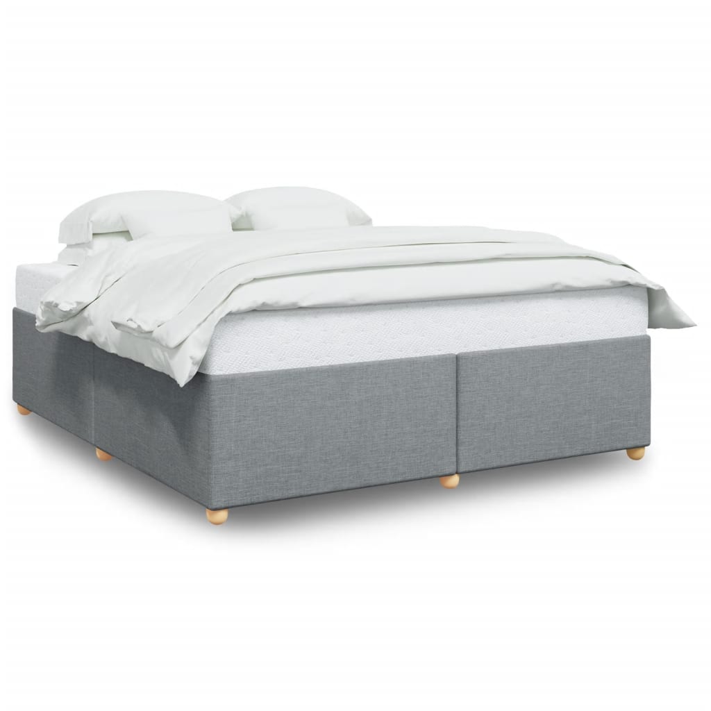 Cadre de lit sans matelas gris clair 180 x 200 cm en tissu - 2