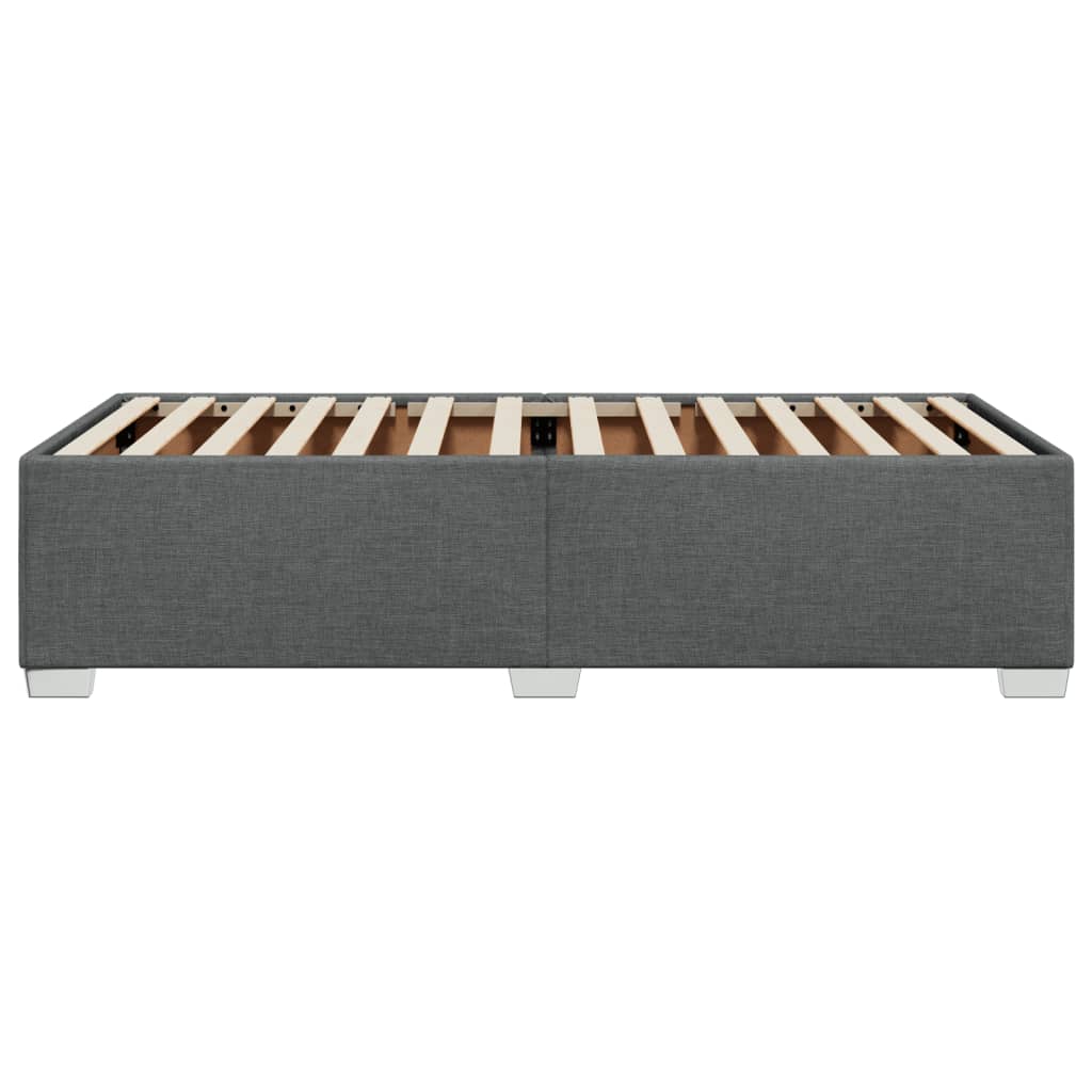 Cadre de lit sans matelas, tissu, gris foncé, pour la chambre, 100 × 200 cm - 5