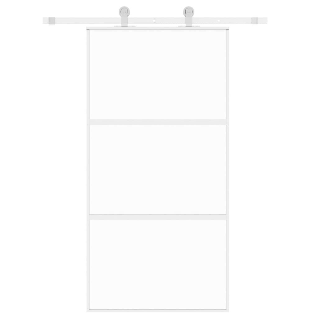 Puerta corredera | Puerta de la cocina vidrio templado y aluminio blanca 102,5x205 cm CFW31129 - 3