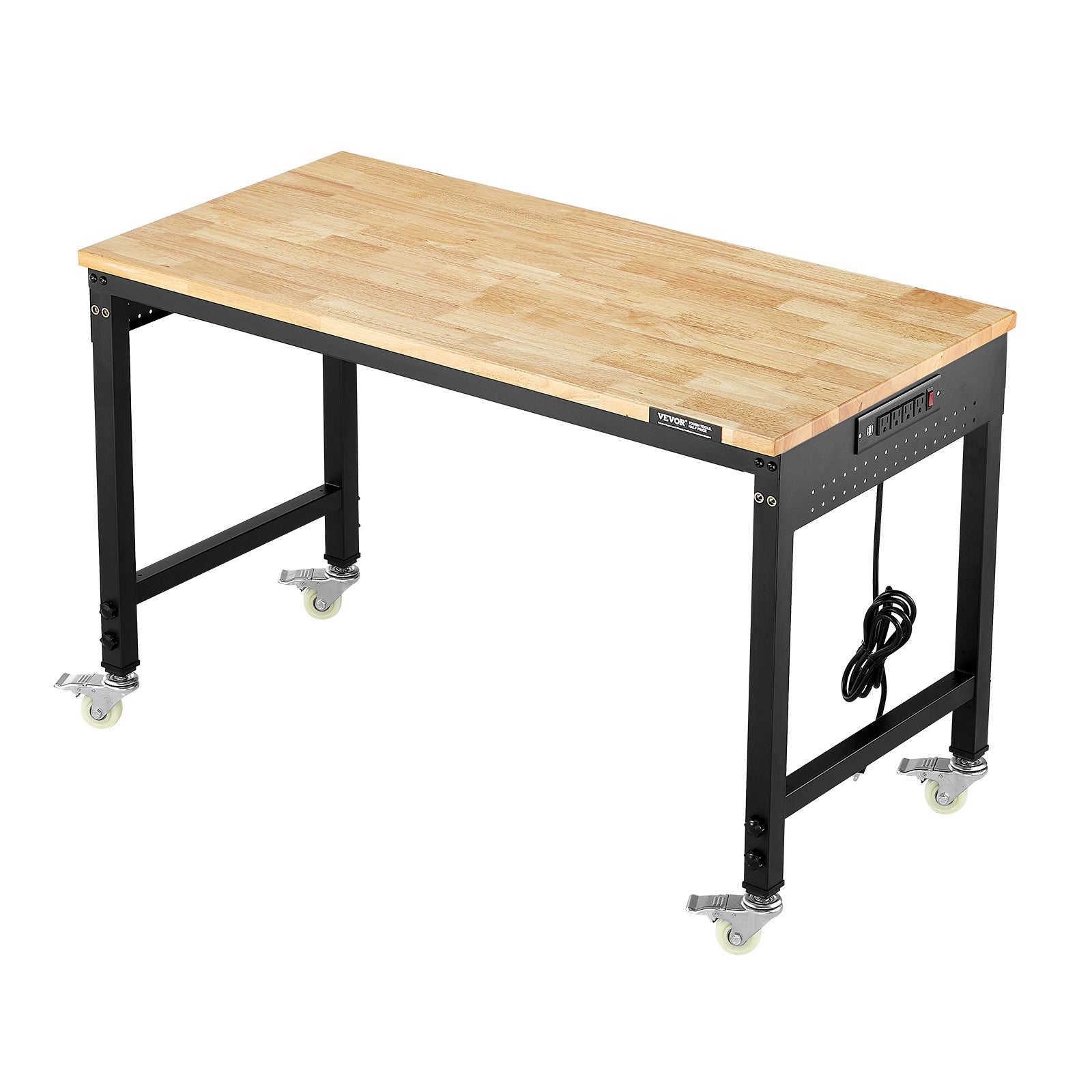 Banco de trabalho para oficina garagem 1220 mm,VEVOR mesa ajustável em altura,capacidade de carga de 907,2 kg,tomada de energia,painel perfurado - 9
