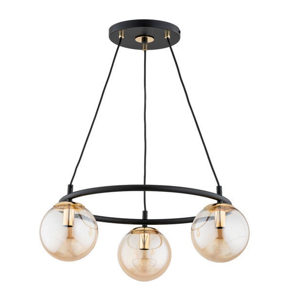 Lampa wisząca Ringo czarno-złota 3xE14x10W ring wym: 66 x 54 x 54 cm metal Alfa