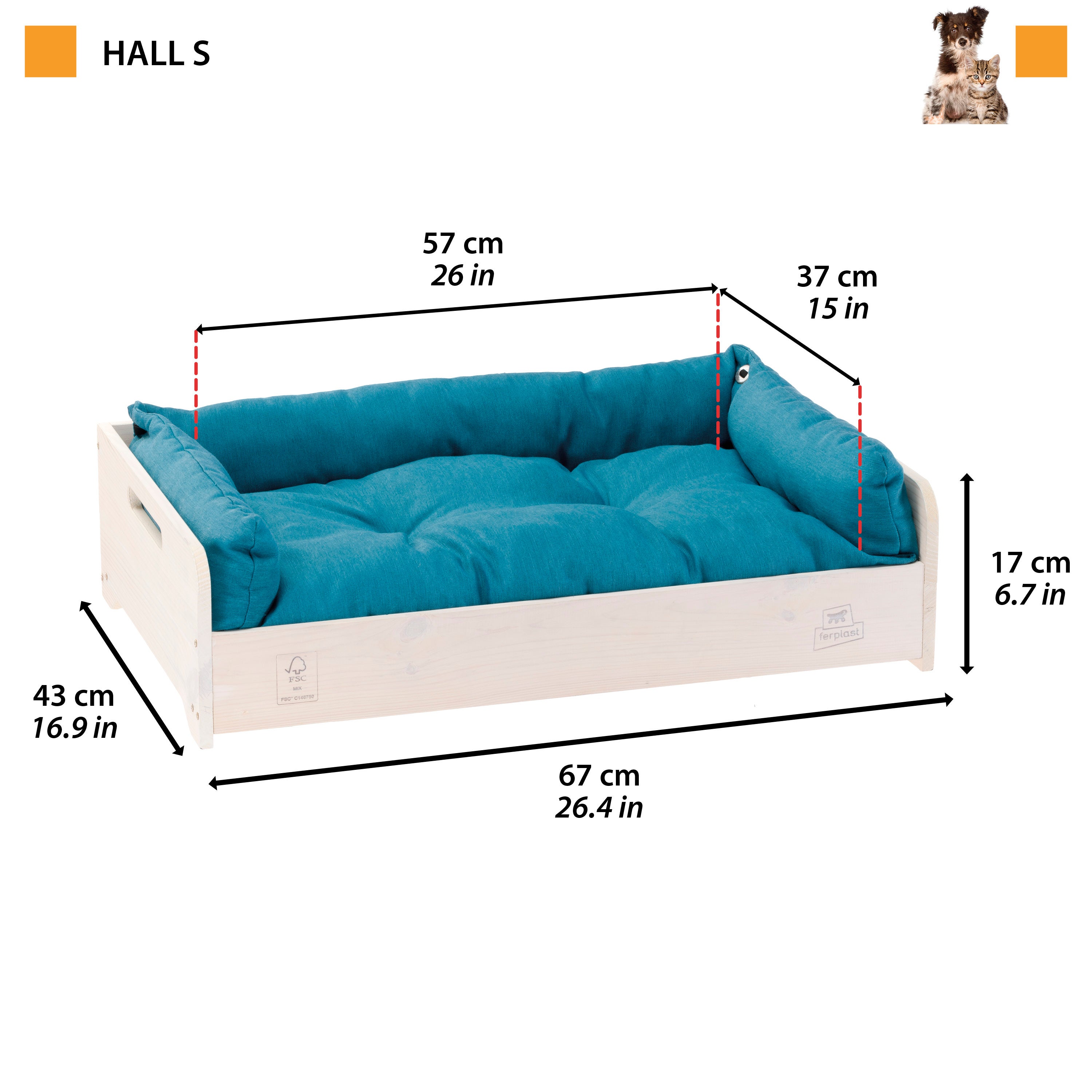 Cuccia Ferplast Throne Per Cani E Gatti - Con Cuscino In Cotone, 61.5x45x26 Cm, Bianco - Foto 6