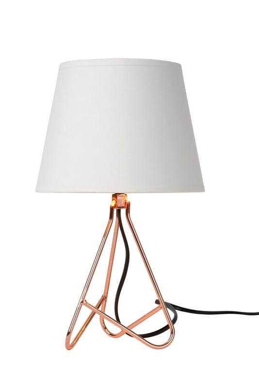 Lampa stołowa GITTA miedziano-biała 1xE14x40W tkanina wym:30x17x17cm IP20 Lucide
