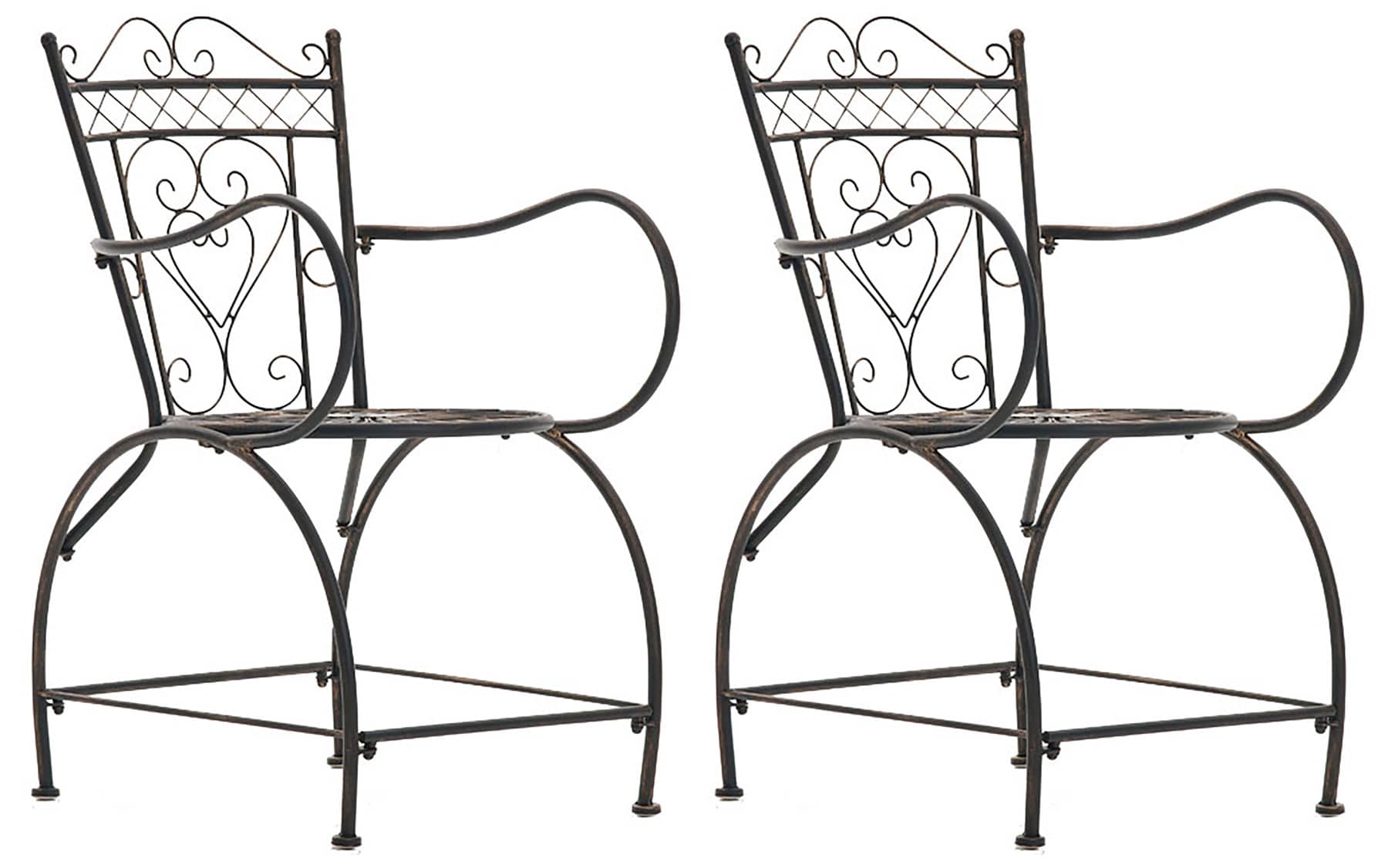 Lot de 2 chaises de jardin avec accoudoirs balcon terrasse design