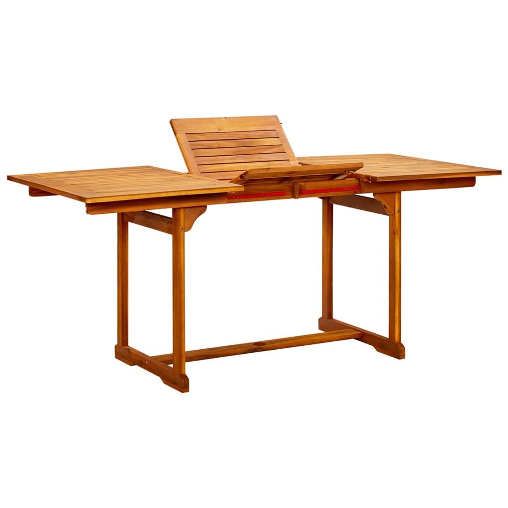 Table à dîner de jardin (120-170)x80x75 cm Bois d'acacia massif - 2
