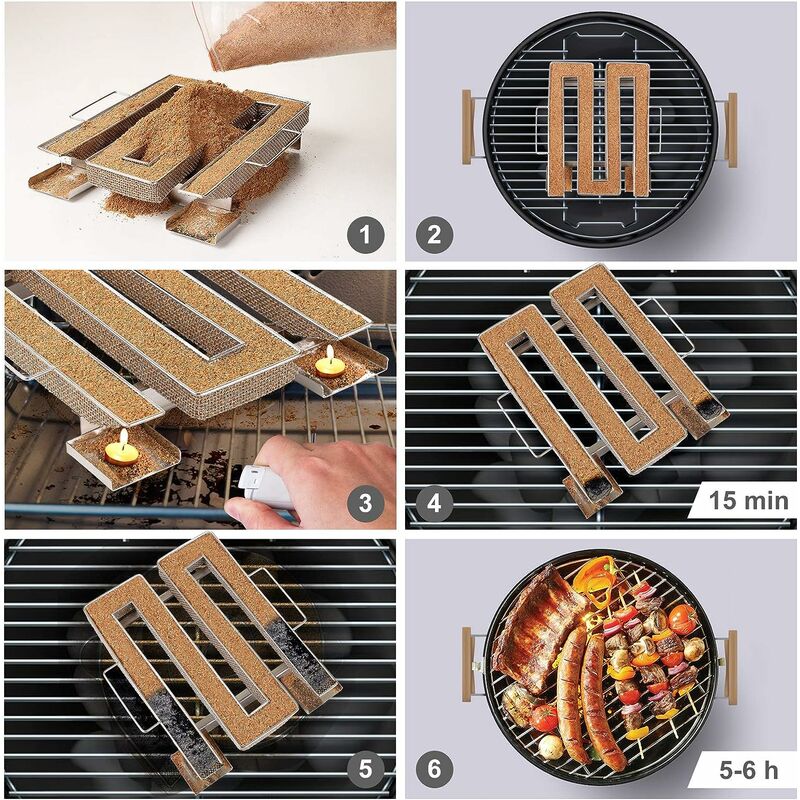 Générateur de fumée froide avec poignée,Triomphe Générateur de fumée froide en acier inoxydable,Générateur de fumée froide de fumoir,pour barbecues,fu - 3