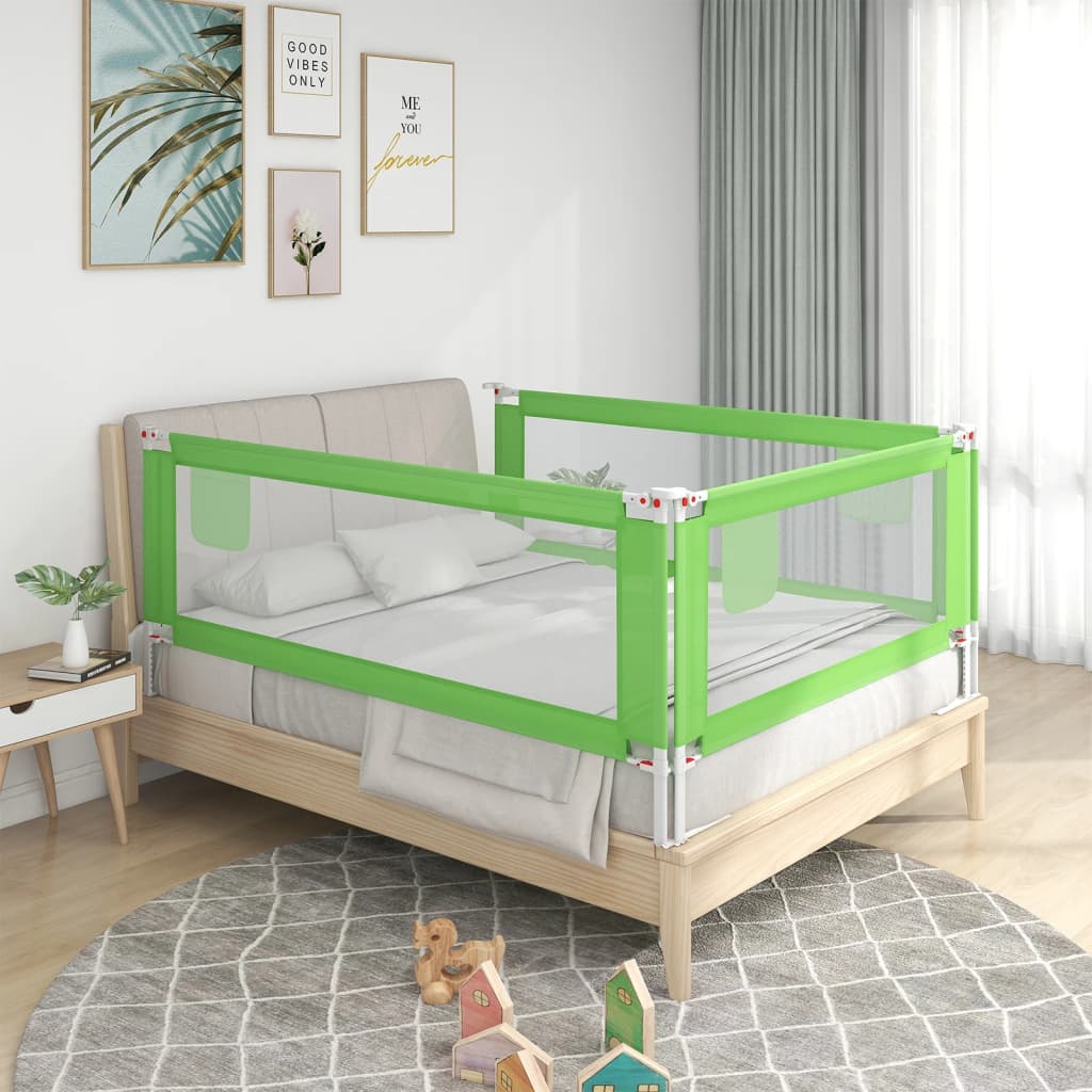 Maison exclusive - barandilla de seguridad cama de niño verde tela 190x25 cm