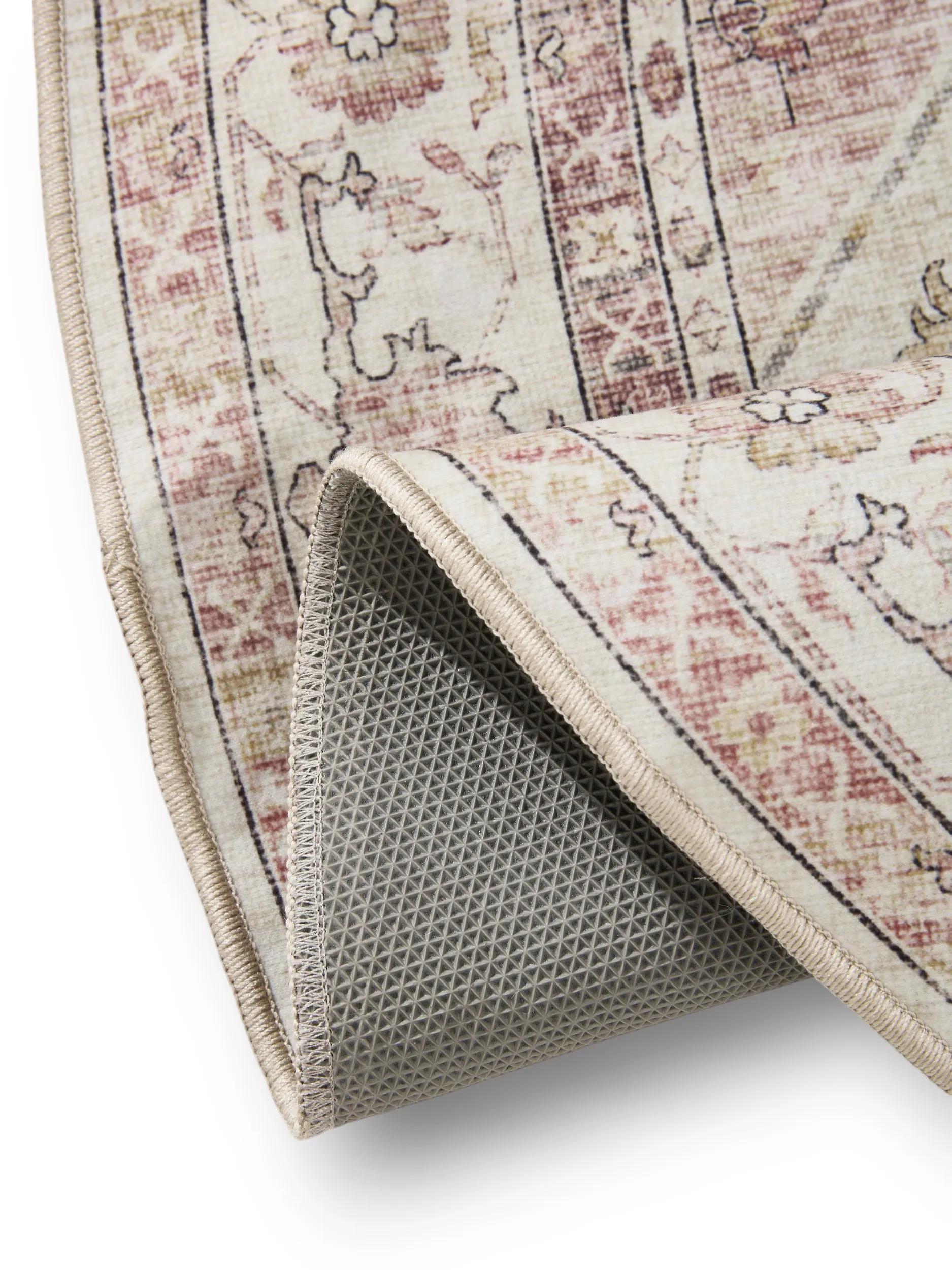BENUTA - Tapis lavable George rose/beige ø 120 cm rond - 4