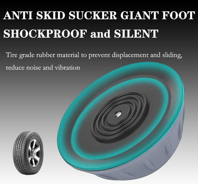 Set Di 4 Piedini Antivibranti Per Lavatrice, In Gomma Nera - Foto 3