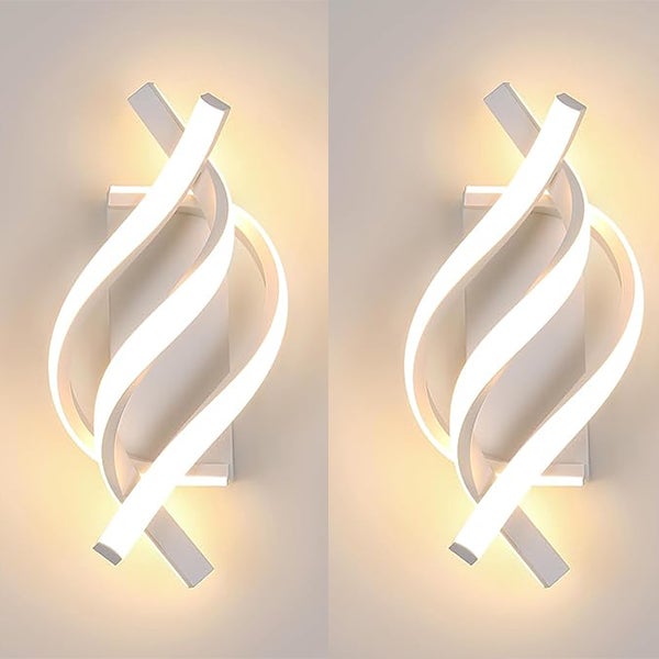 Biała lampa ścienna LED oświetlenie wewnętrzne spiralny design pionowe oświetlenie dekoracyjne oświetlenie wnętrz światło ciepłe K sztuki