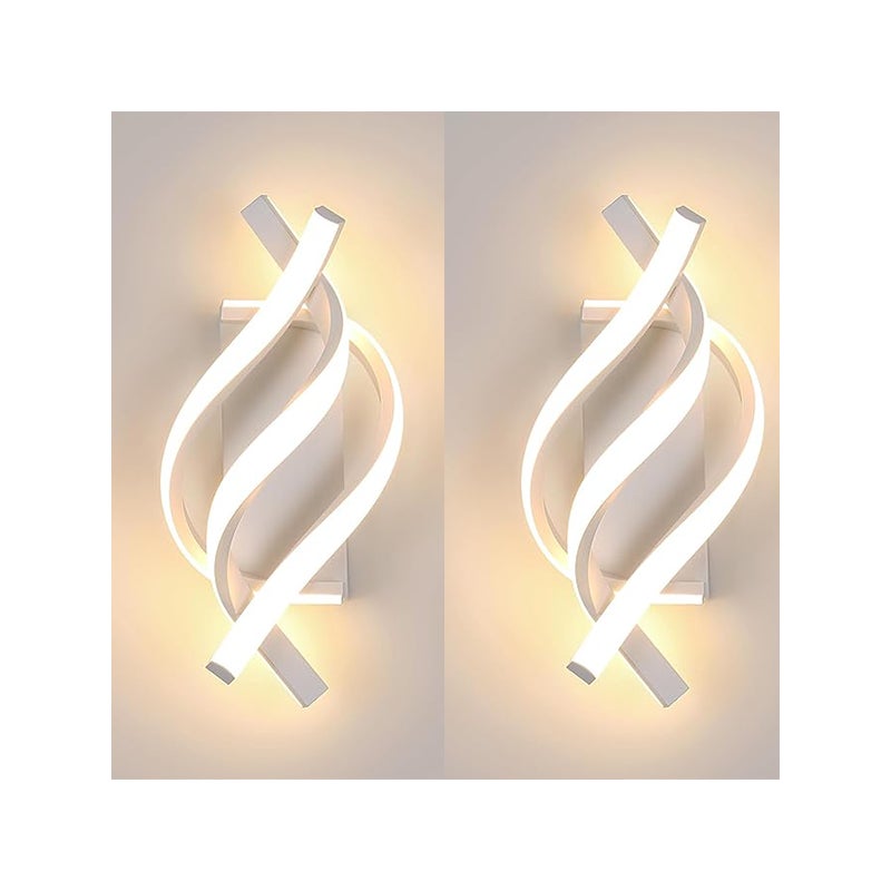 Biała lampa ścienna LED oświetlenie wewnętrzne spiralny design pionowe oświetlenie dekoracyjne oświetlenie wnętrz światło ciepłe K sztuki