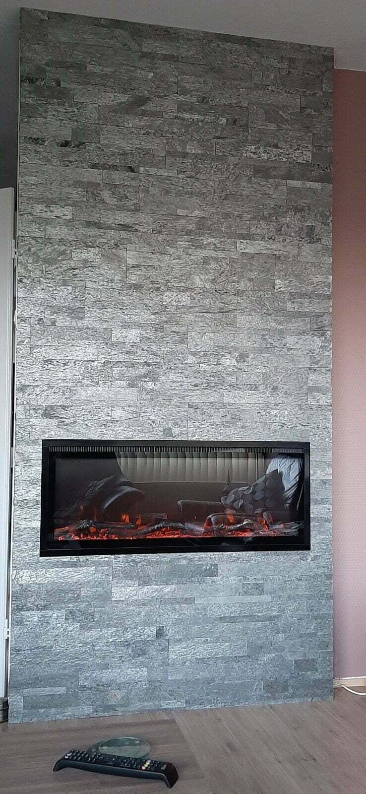Revestimiento de Pared Tira Autoadhesiva de Piedra Natural Plata Gris Sombra – 60x15 cm, Grosor 0,2/0,4 cm - 3