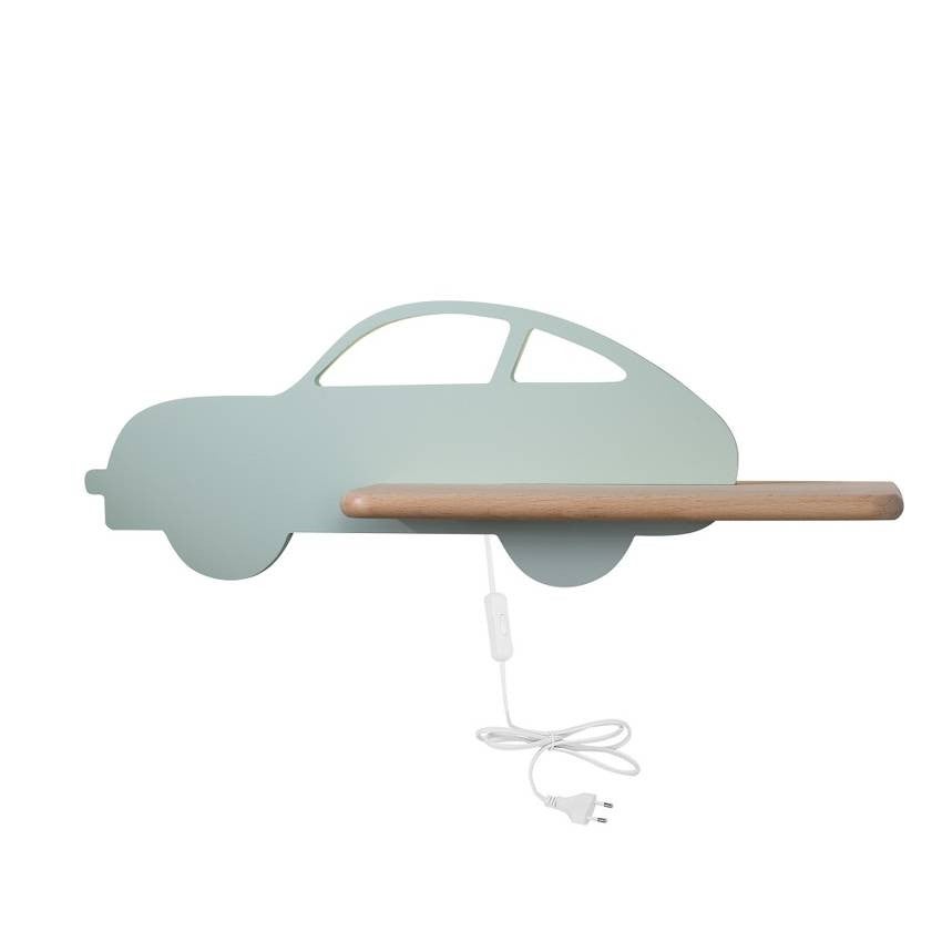 Kinkiet ścienny Car zielony-jasne drewno LED 4W 4000K 250lm wym: 15 x 43 x 12 cm metal IP20 Candellux