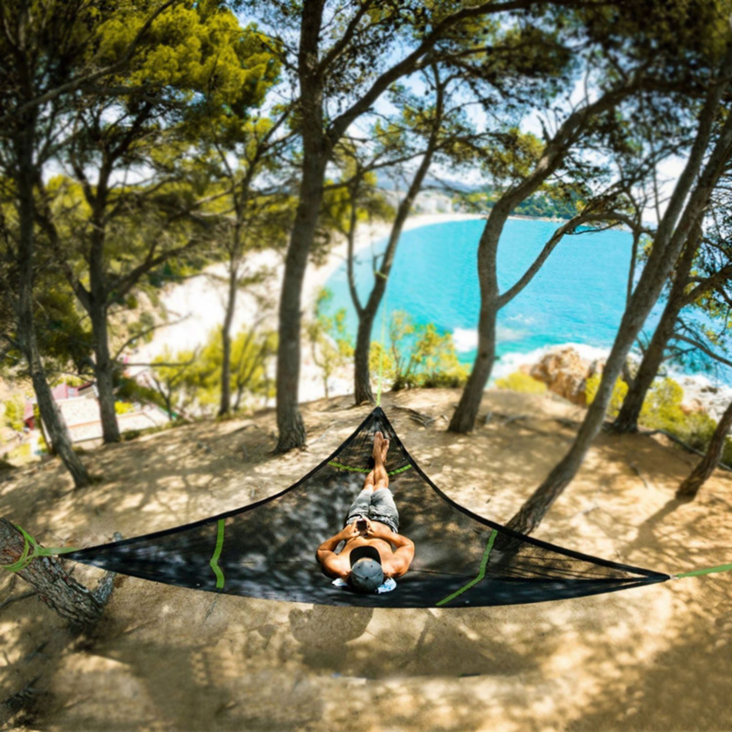 Hamac Triangulaire Extérieur Portable pour Plusieurs Personnes - 5