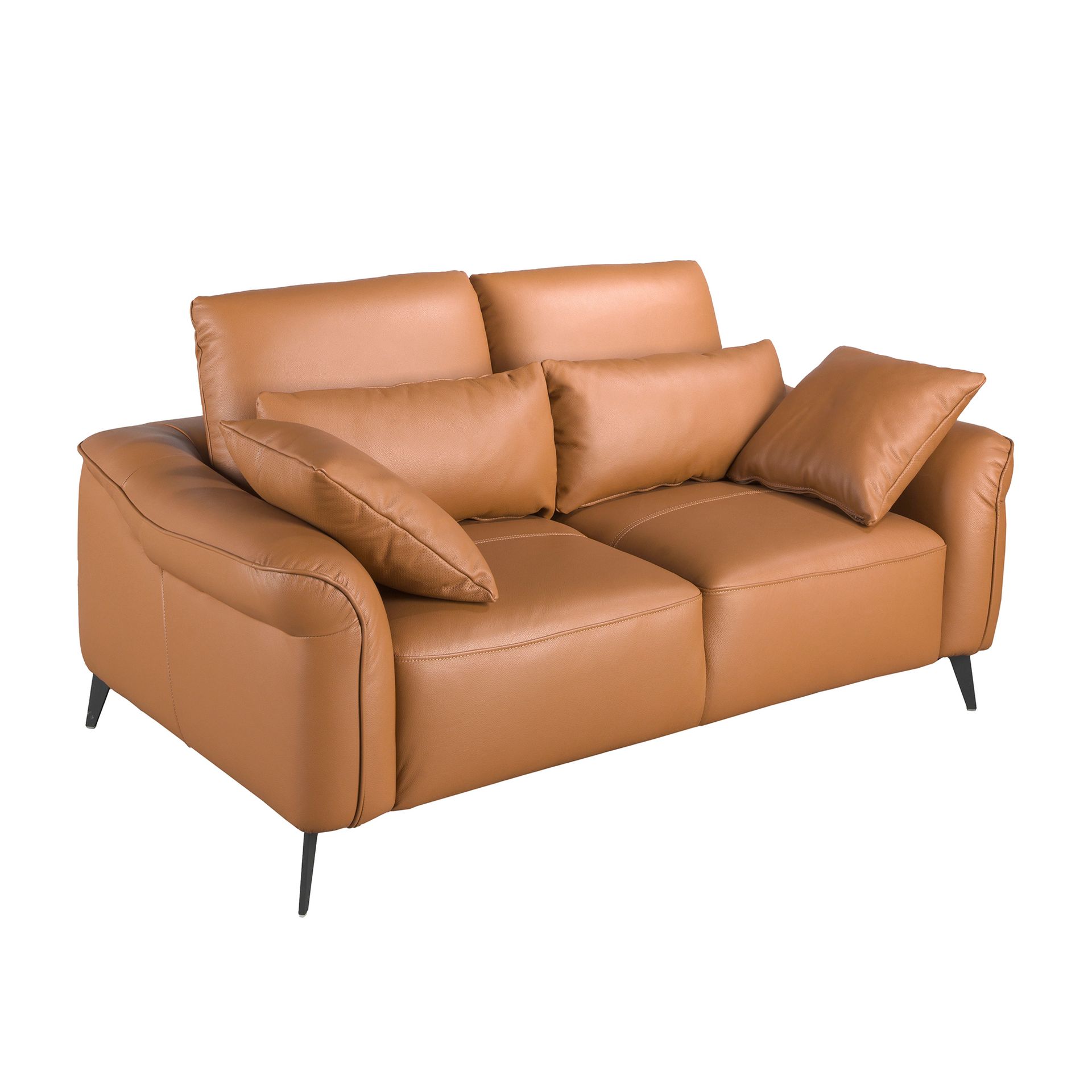 ANGEL CERDA Sofa 2-osobowa brązowa skóra