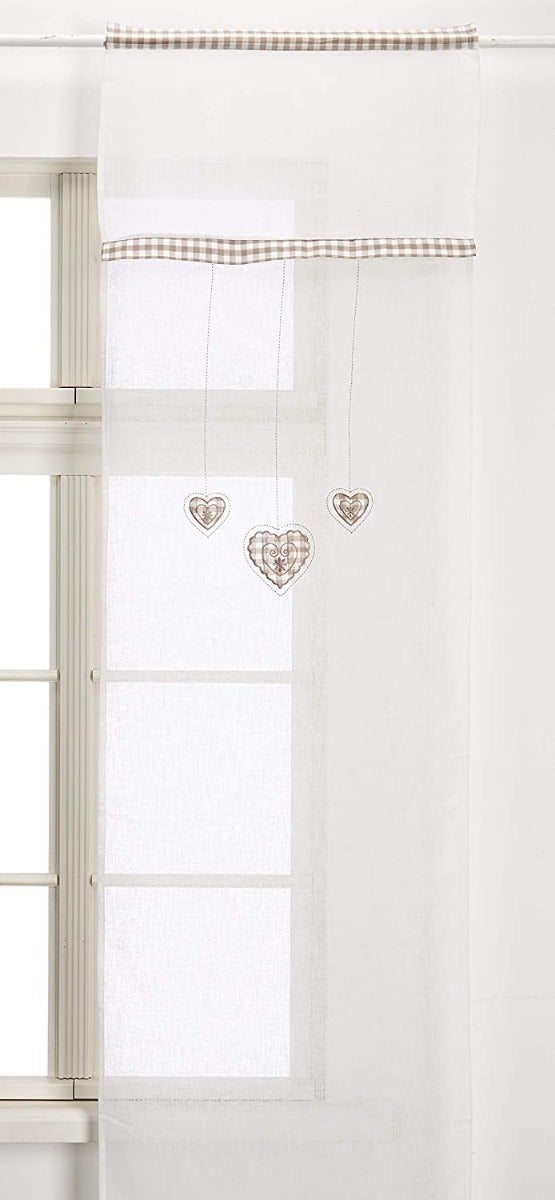 Tende Coppia Home Collection Cherie - 2 Pezzi 60x150 Cm | Poliestere Beige | Tasca Per Asta - Foto 4