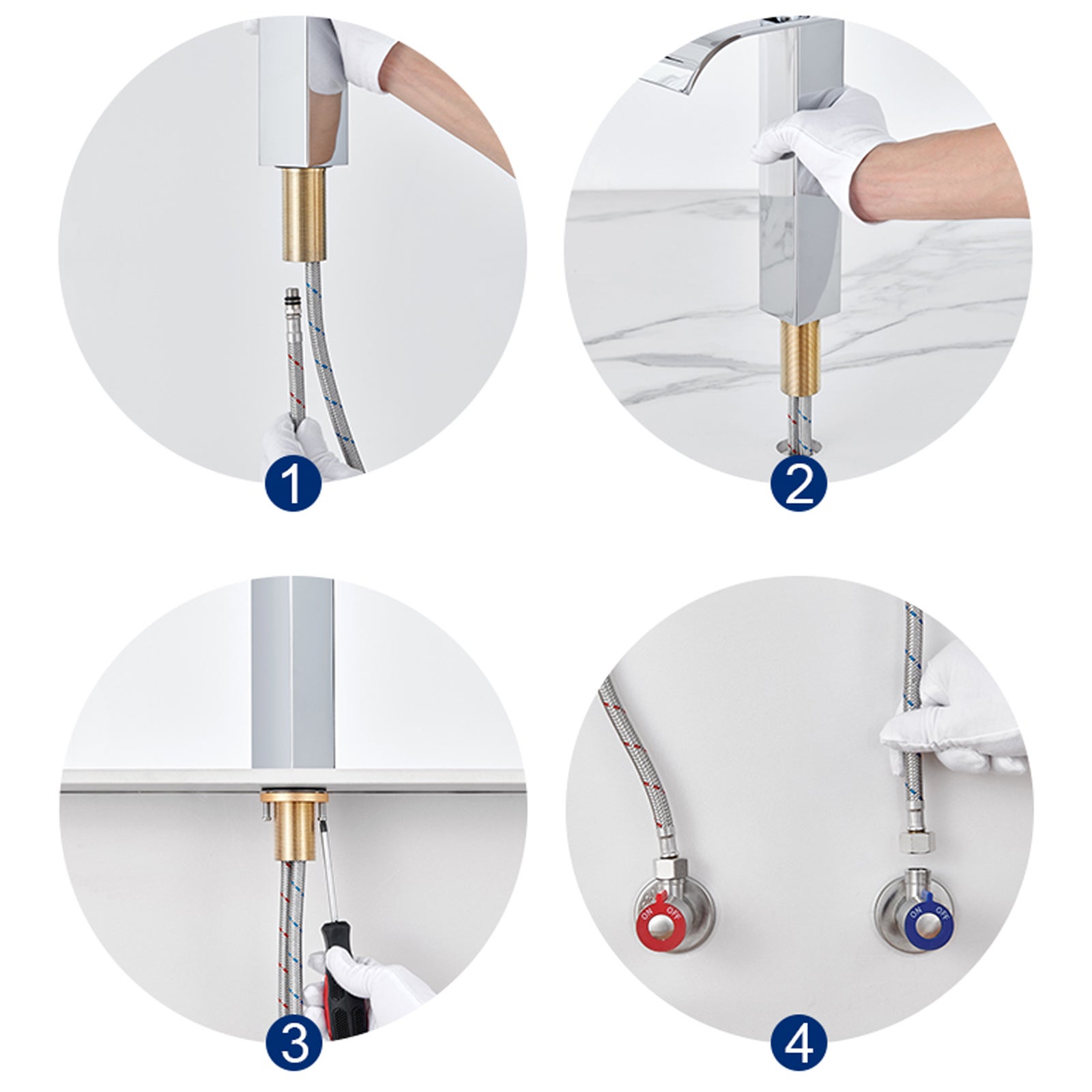 Auralum Max Grifo de Cascada para Fregadero Encimera,Mezclador Alto para Lavabo,Grifo de Cascada para Baño Inoxidable, Grifo de un Orificio en Cromo - 8