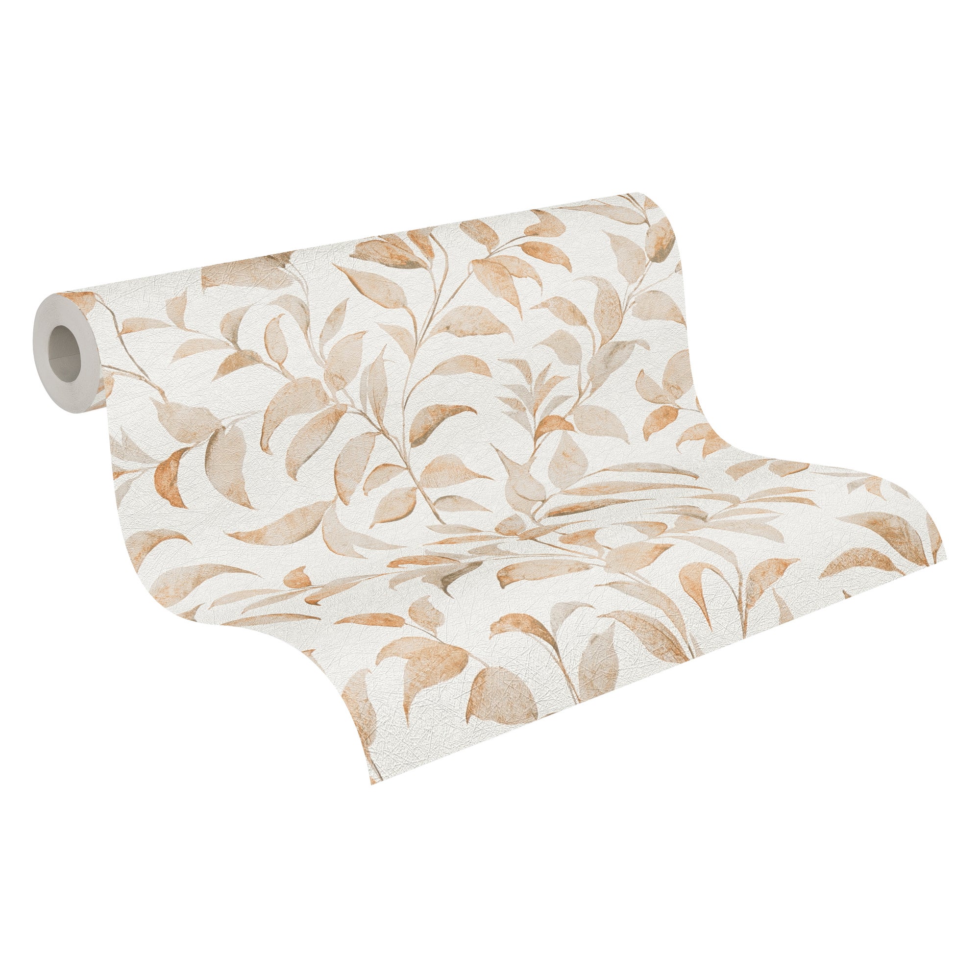 Livingwalls, papel pintado no tejido, motivos florales, papel pintado plegado, rollo 10,05 m x 0,53 m, as389623, blanco, naranja