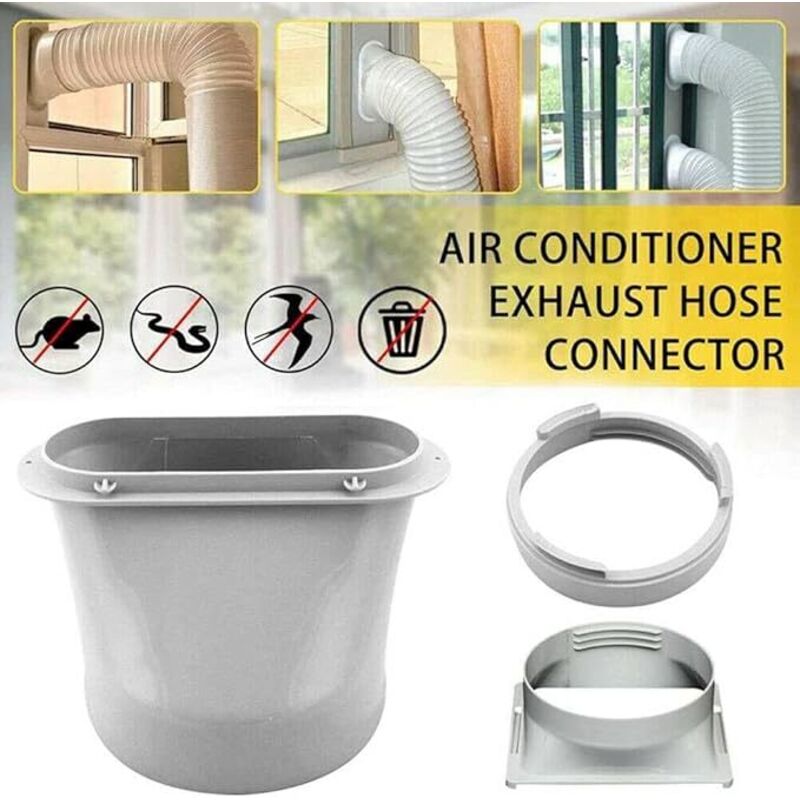 1PCS Adaptateur universel pour fenêtre - Tuyau d'échappement portable pour tuyau de climatisation - 15 cm - Accessoires de tuyau (carré) - 4