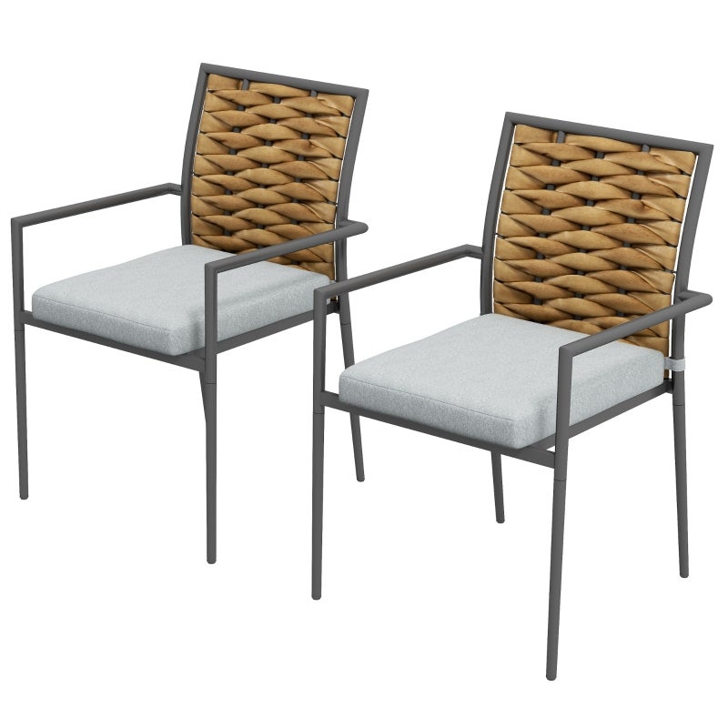 Chaise De Bistrot Pliante BRUBAKER Toskana En Rotin Marron – Pour Jardin & Balcon