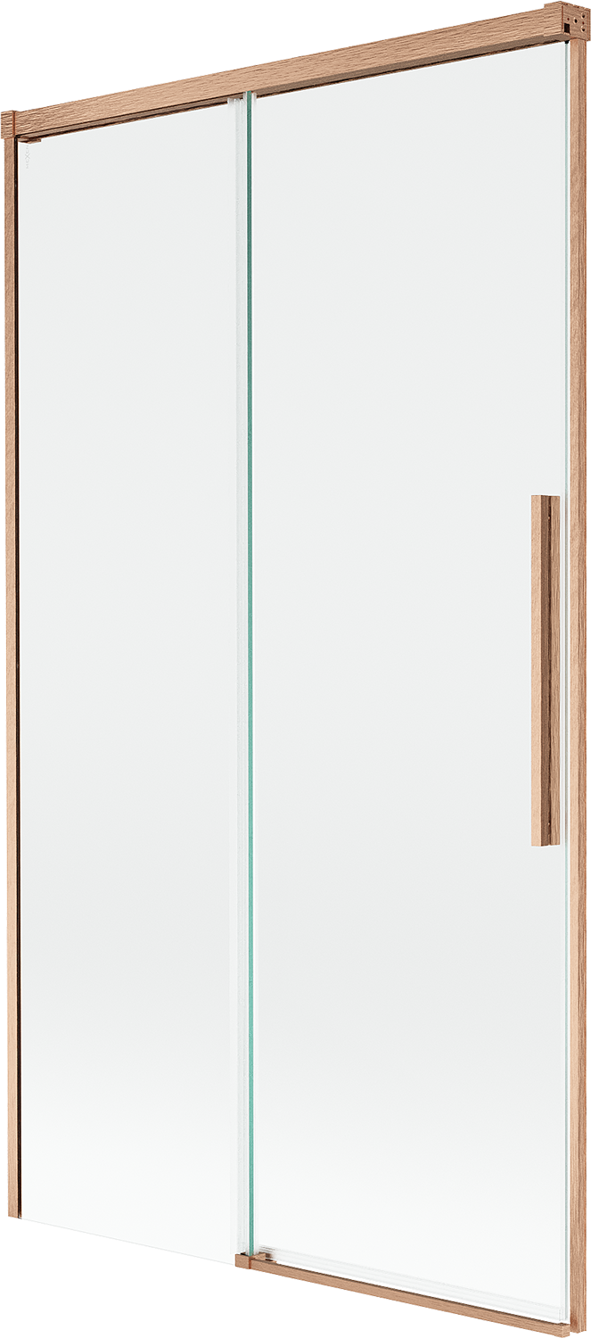 Mexen Rox parawan nawannowy 2-skrzydłowy rozsuwany 100 x 150 cm, transparent, miedź szczotkowana - 8C9-100-001-65-00