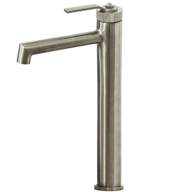 Molette bateria umywalkowa wysoka szczotkowana stal nierdzewna