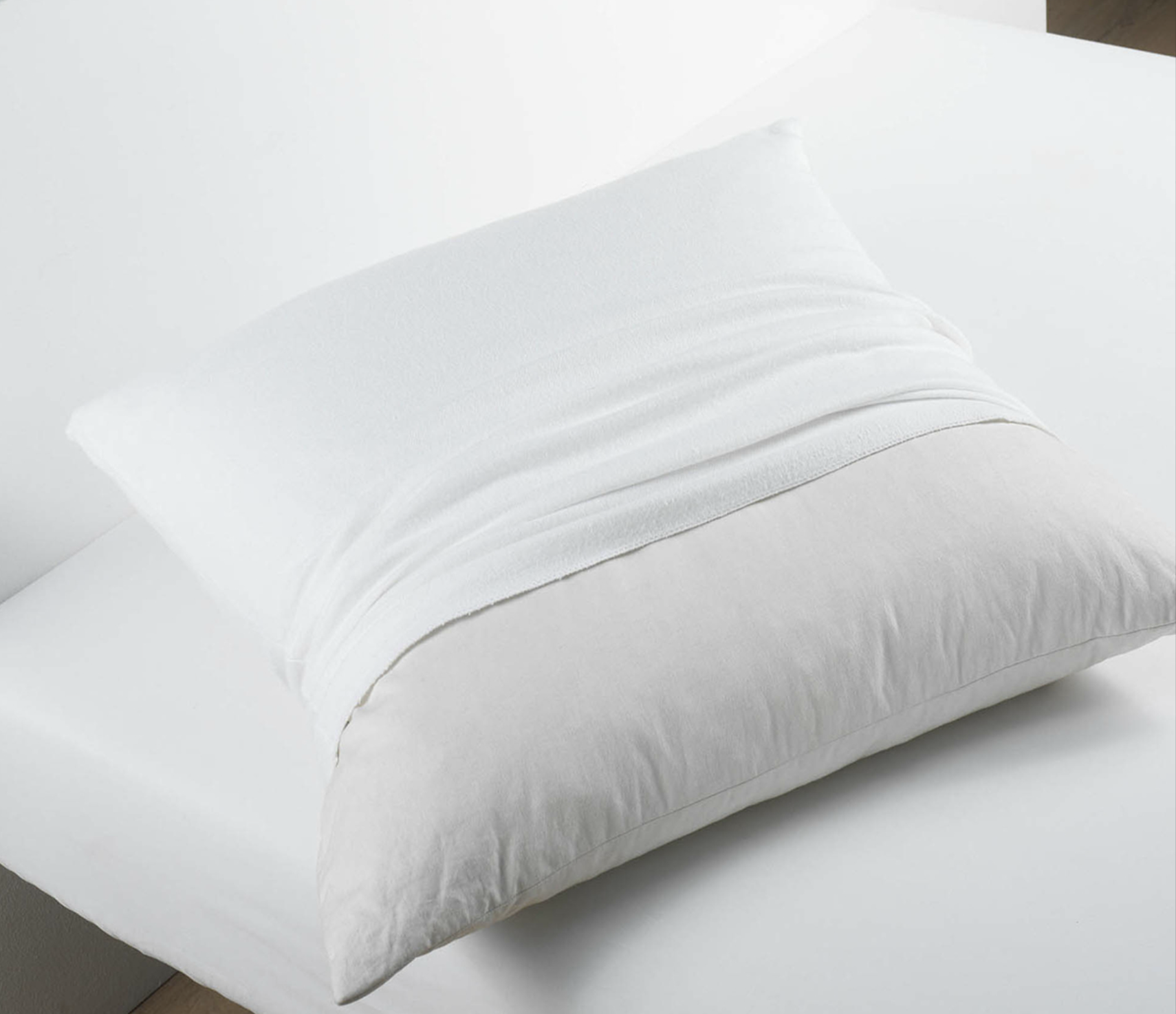 Lot de 2 protèges-oreillers Blanc 100% Coton - 50x70 cm - Blanc - 2