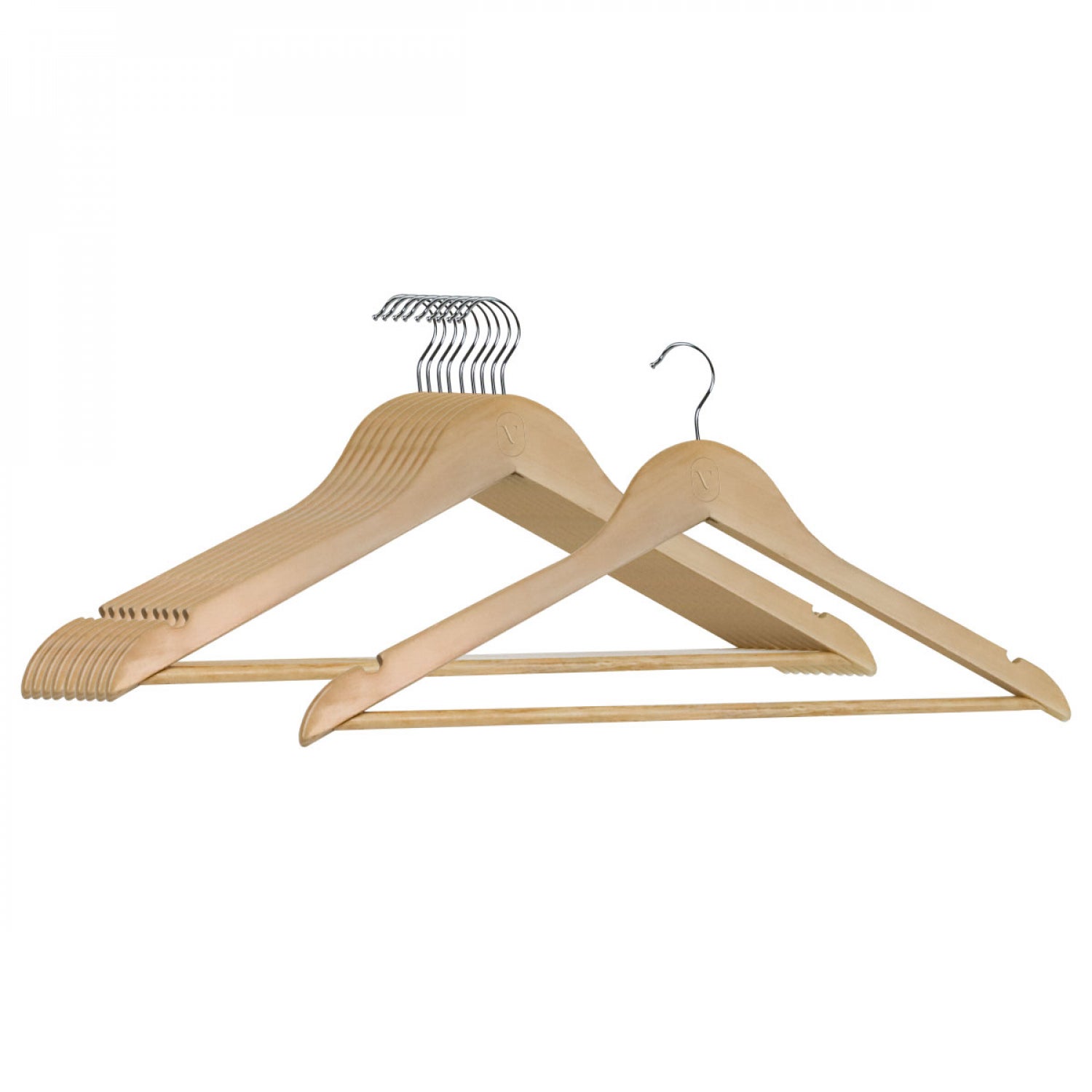 Lot De 4 Cintres En Rotin Naturel - Pour Vêtements Adultes, Design épuré | Dimensions ~21 X 39 Cm | Rangement Armoire, Séchage, Décoration - 6