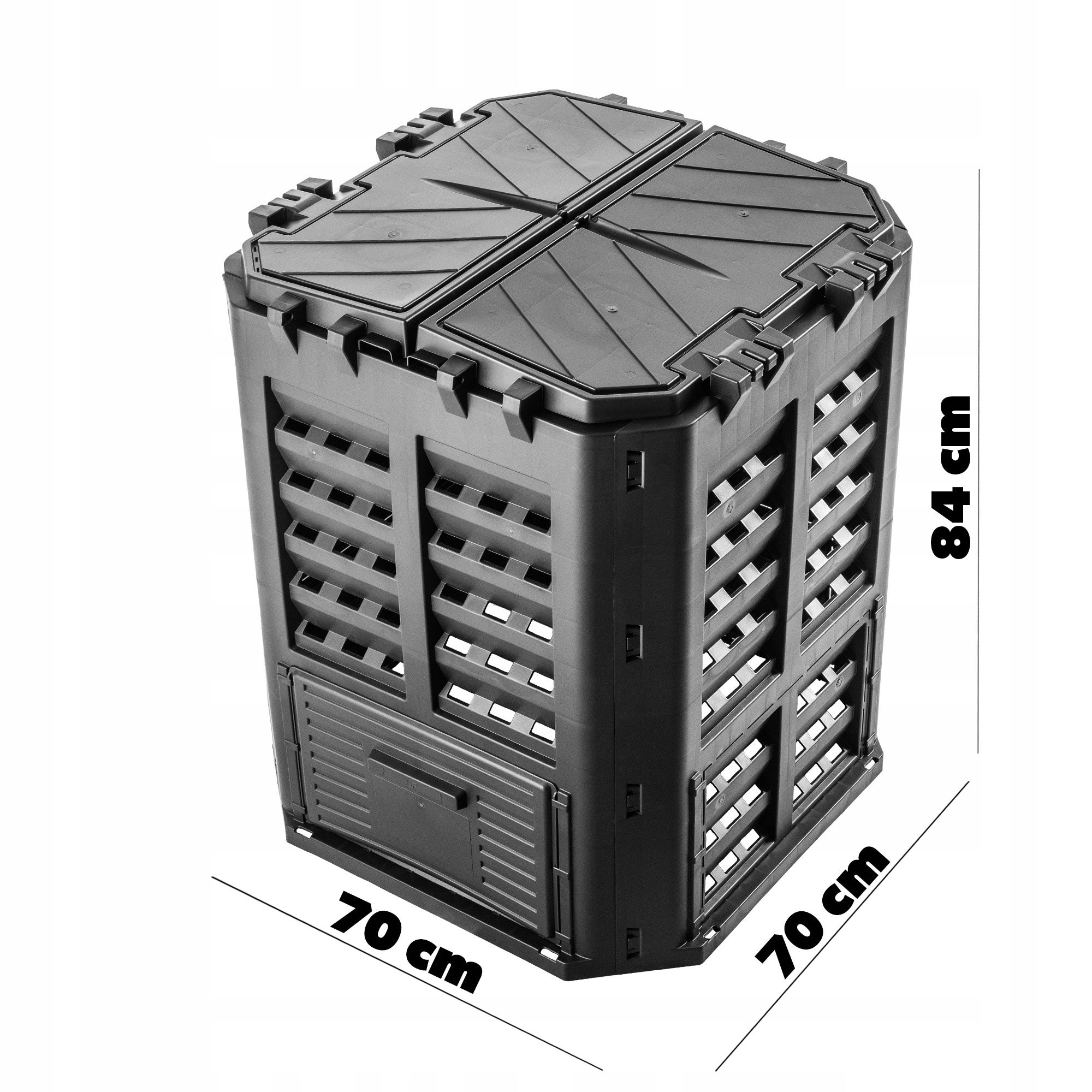 KADAX Compostador de Jardín 360L, Una Solución Práctica para Transformar Sus Residuos Orgánicos en Fertilizante Natural, Contenedor de Compost (Negro) - 3