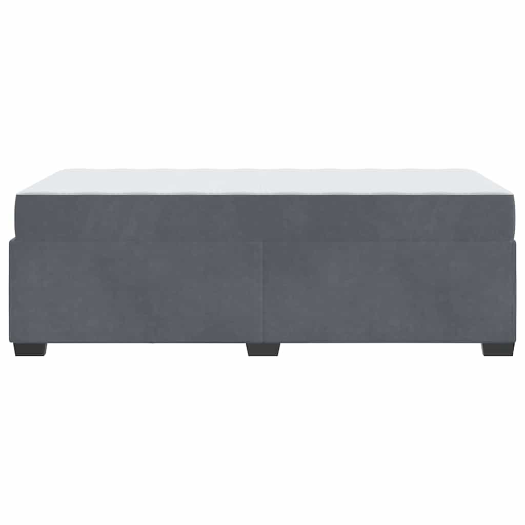 Cadre de lit avec matelas Gris foncé 90 x 200 cm Velours - 8