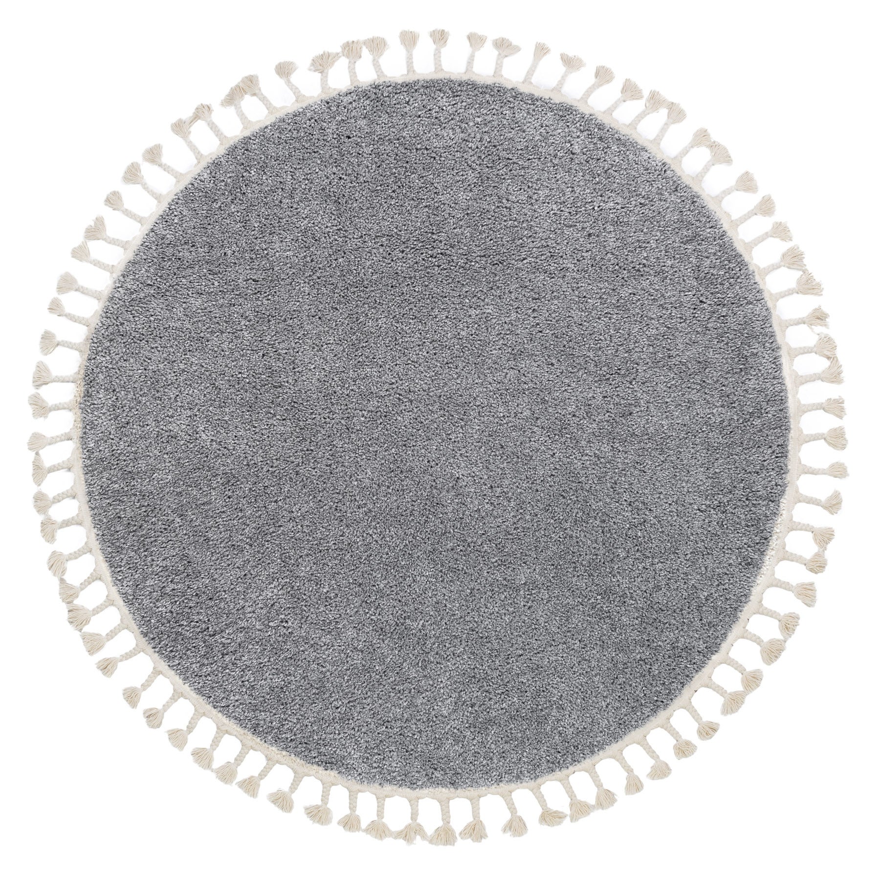 Covor Berber 9000 cerc gri Franjuri shaggy cerc 120 cm | Leroy Merlin