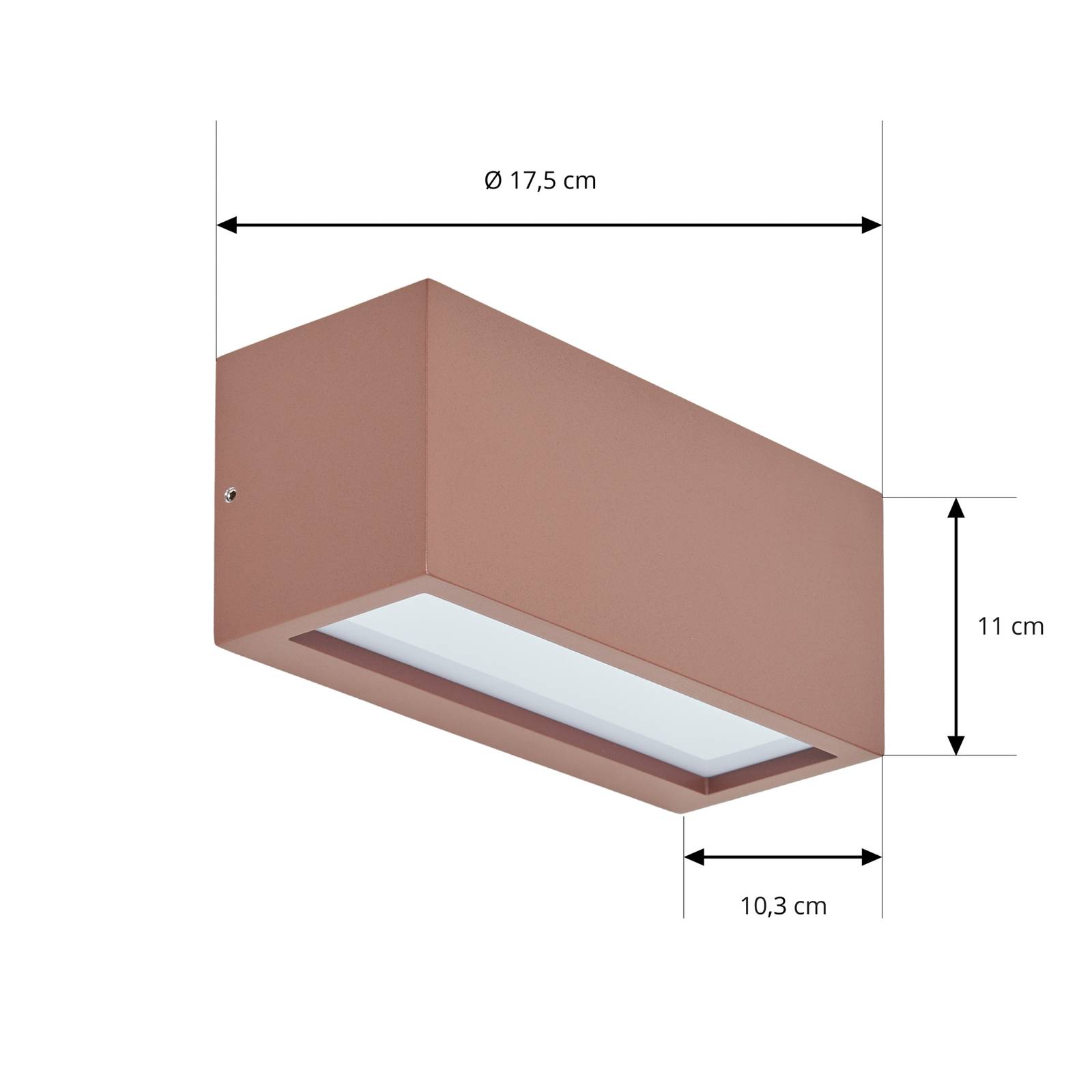 Lucande applique d'extérieur Bente, couleur rouille, largeur 25 cm, IP54, Applique Murale Exterieur, Luminaire Exterieur, Lampe Jardin, Eclairage - 5