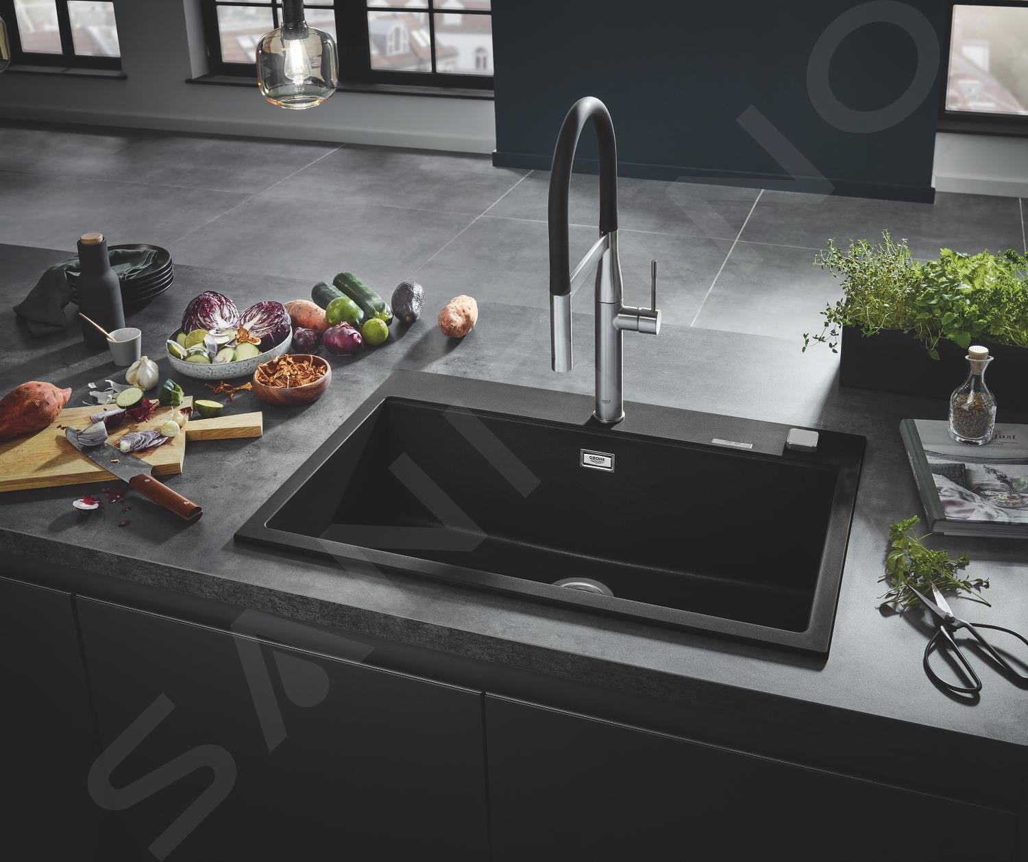 GROHE K700 Evier à poser Rectangulaire Composite de quartz - 4