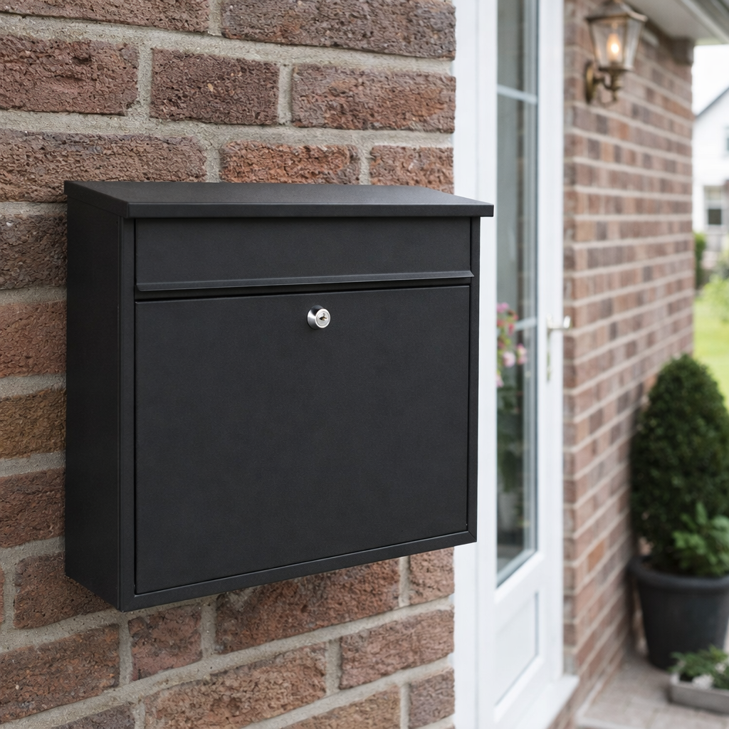 Boite aux lettres PRACTO Toronto mat noir 31x36x10 cm - 4