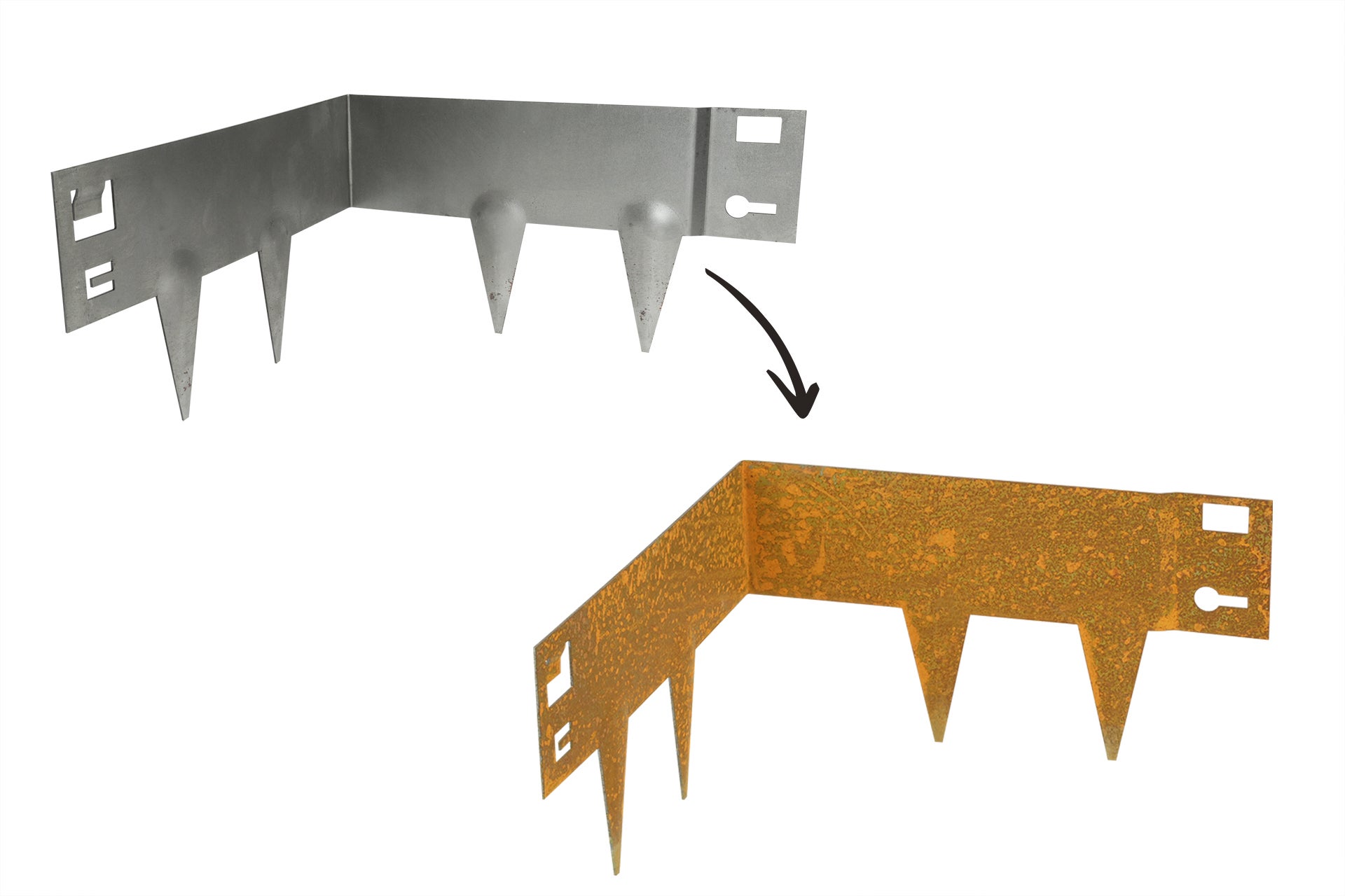 Wovar Bordure en acier corten à angle droit intérieur flexible 16 cm - À l'unité - 2
