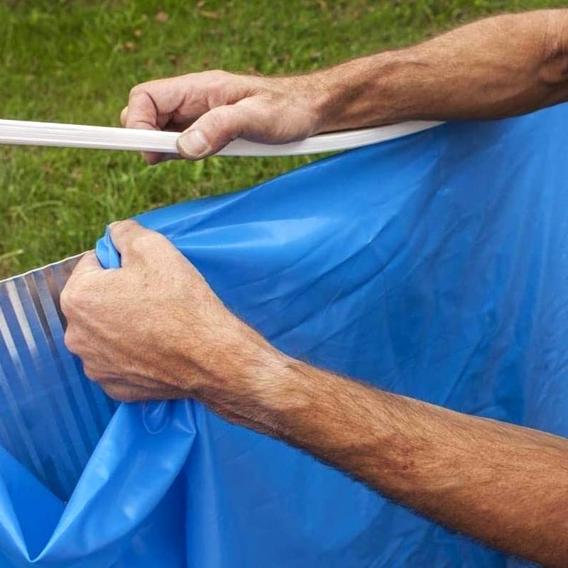 Liner para piscina azul PVC reforçado UV químicos 915x470x132cm impermeável durável - 3
