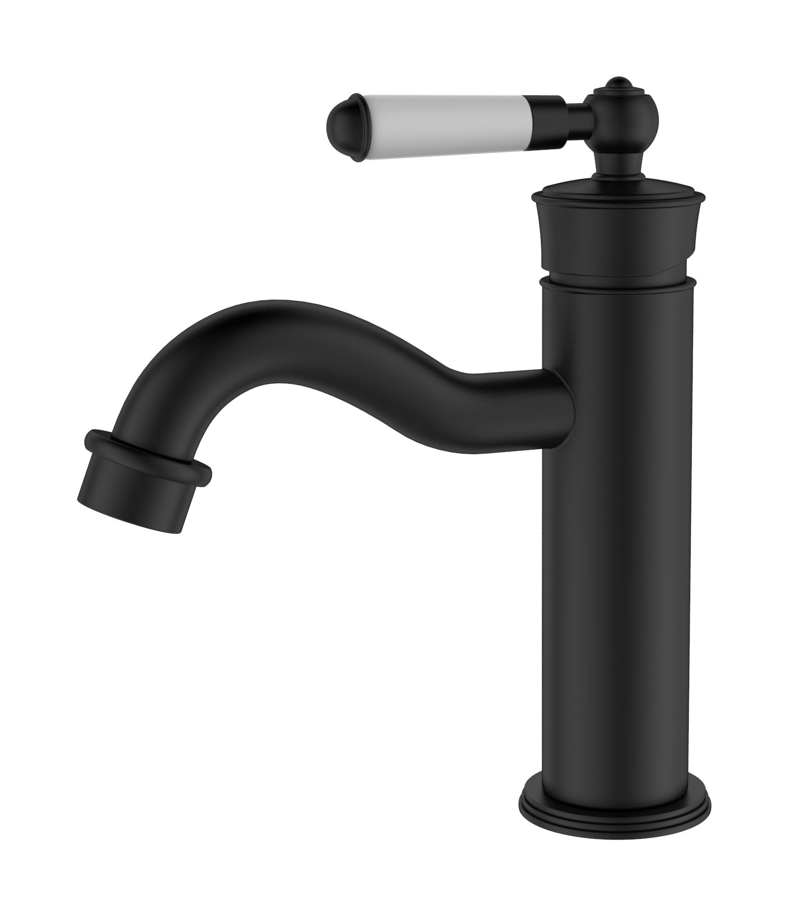 Leeds bateria umywalkowa niskie retro czarny