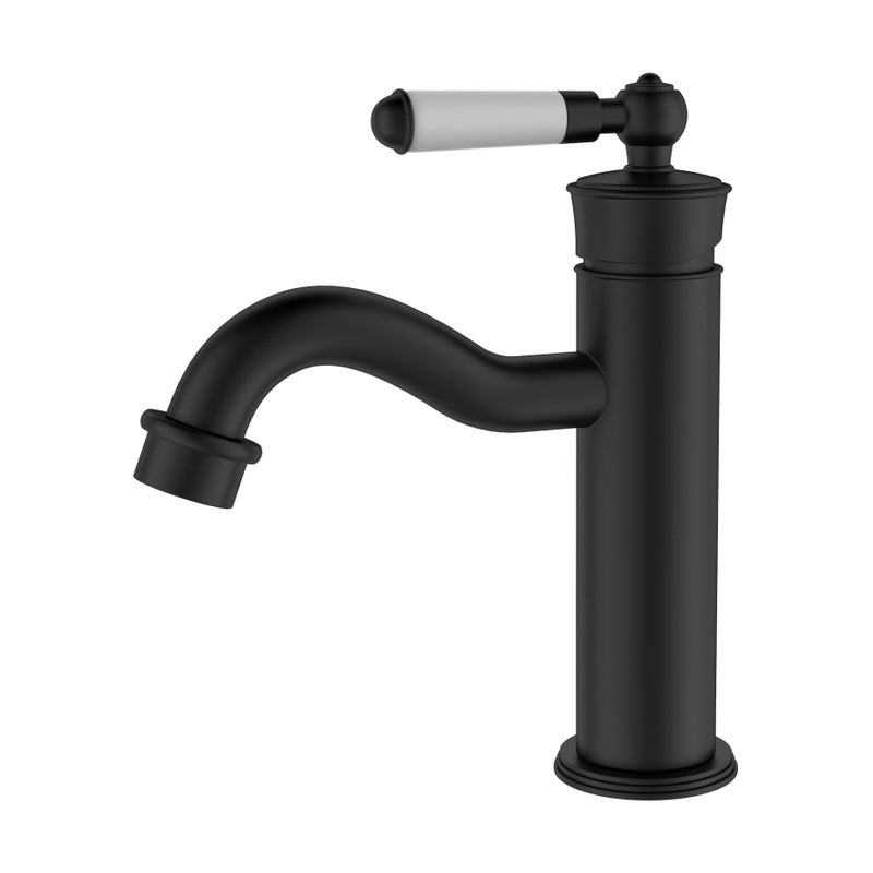 Leeds bateria umywalkowa niskie retro czarny