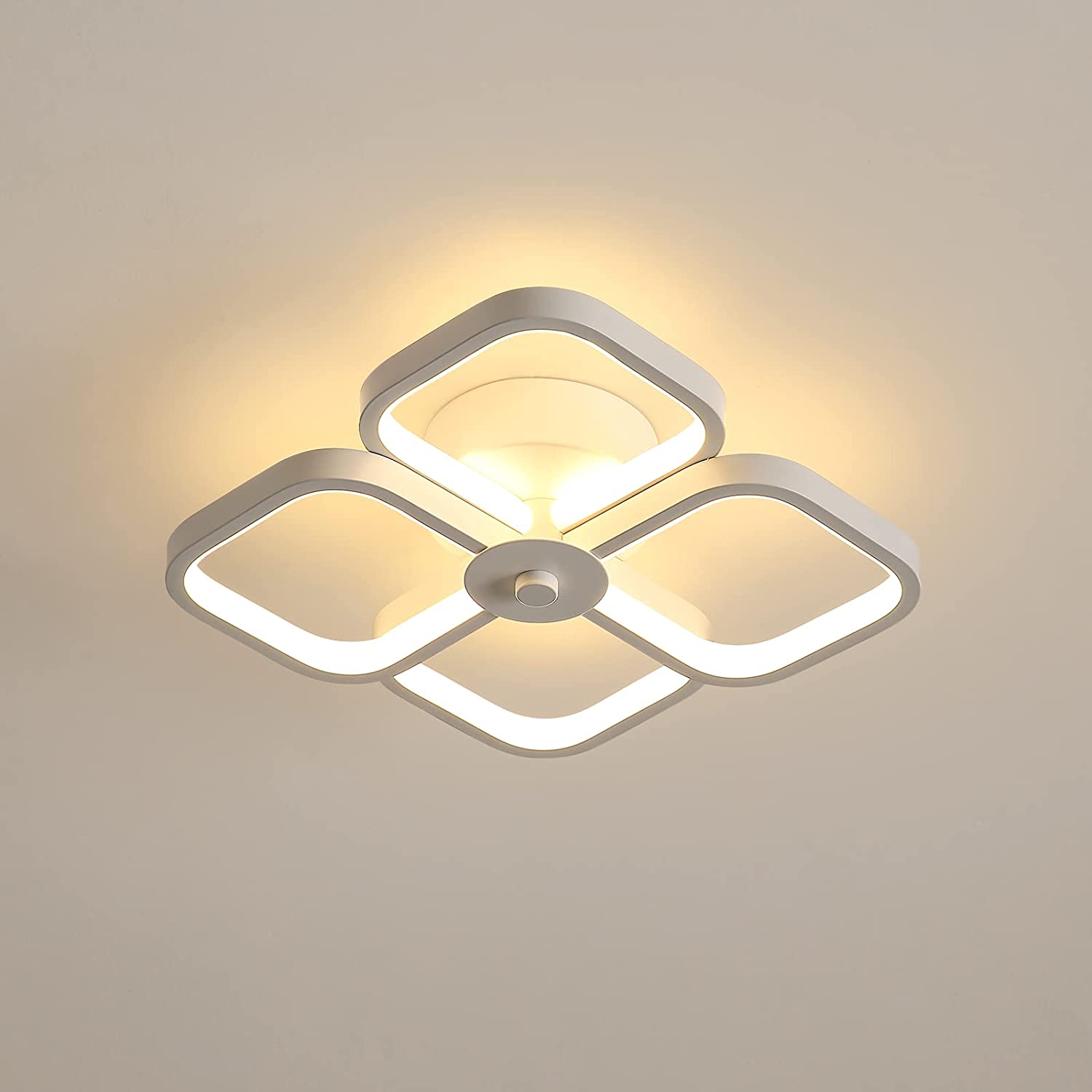Plafonnier LED Moderne Hofstein - Blanc - Carré - Lampe De Corridor/séjour