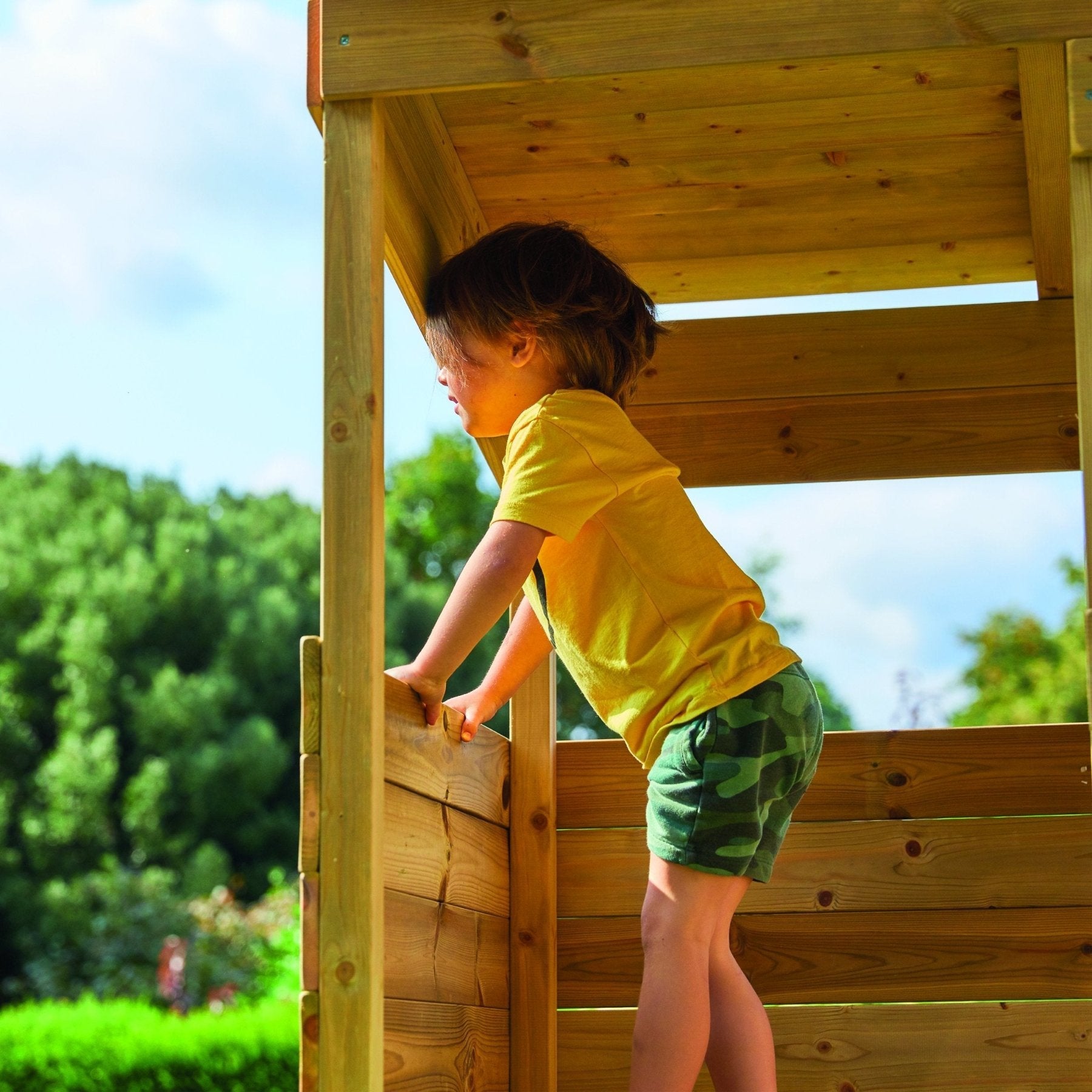 Cabane enfant sur pilotis avec toboggan vert pomme - bois FSC® - CIMES - 3